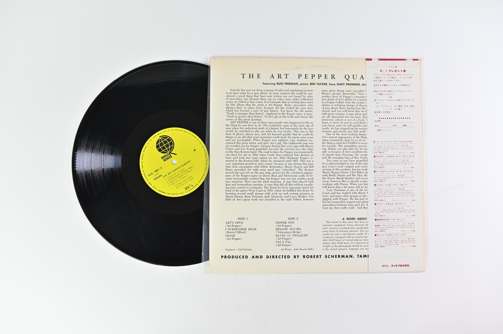 Art Pepper Quartet - The Art Pepper Quartet on Overseas Records Japanese Reissue
