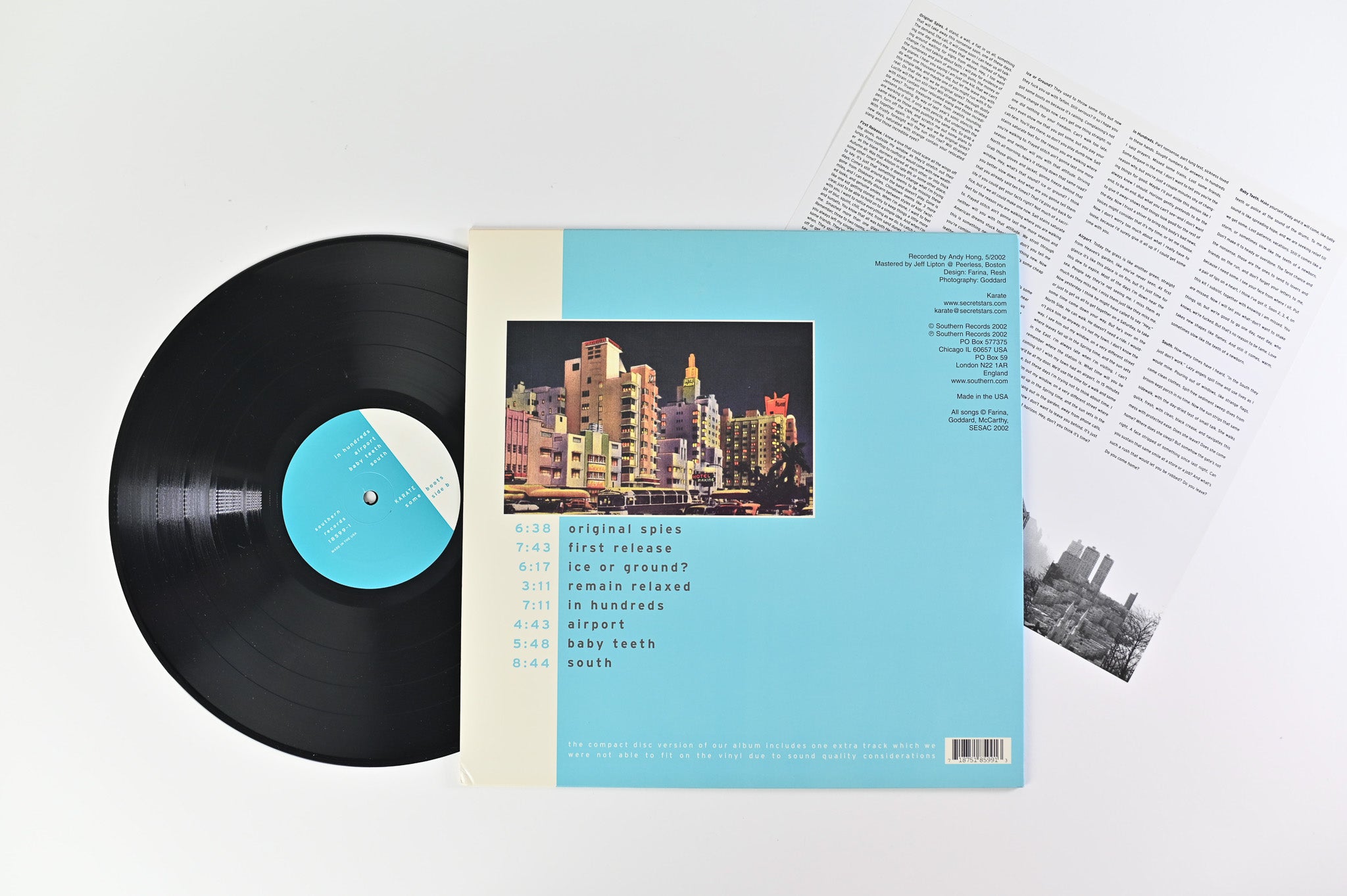 Karate - Some Boots on Southern Records Original Press