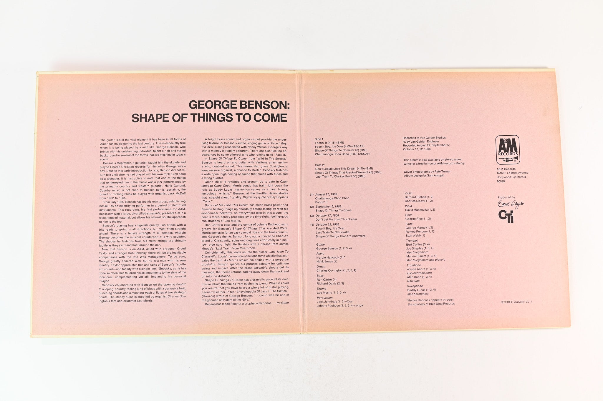 George Benson - Shape Of Things To Come on A&M Records / CTI