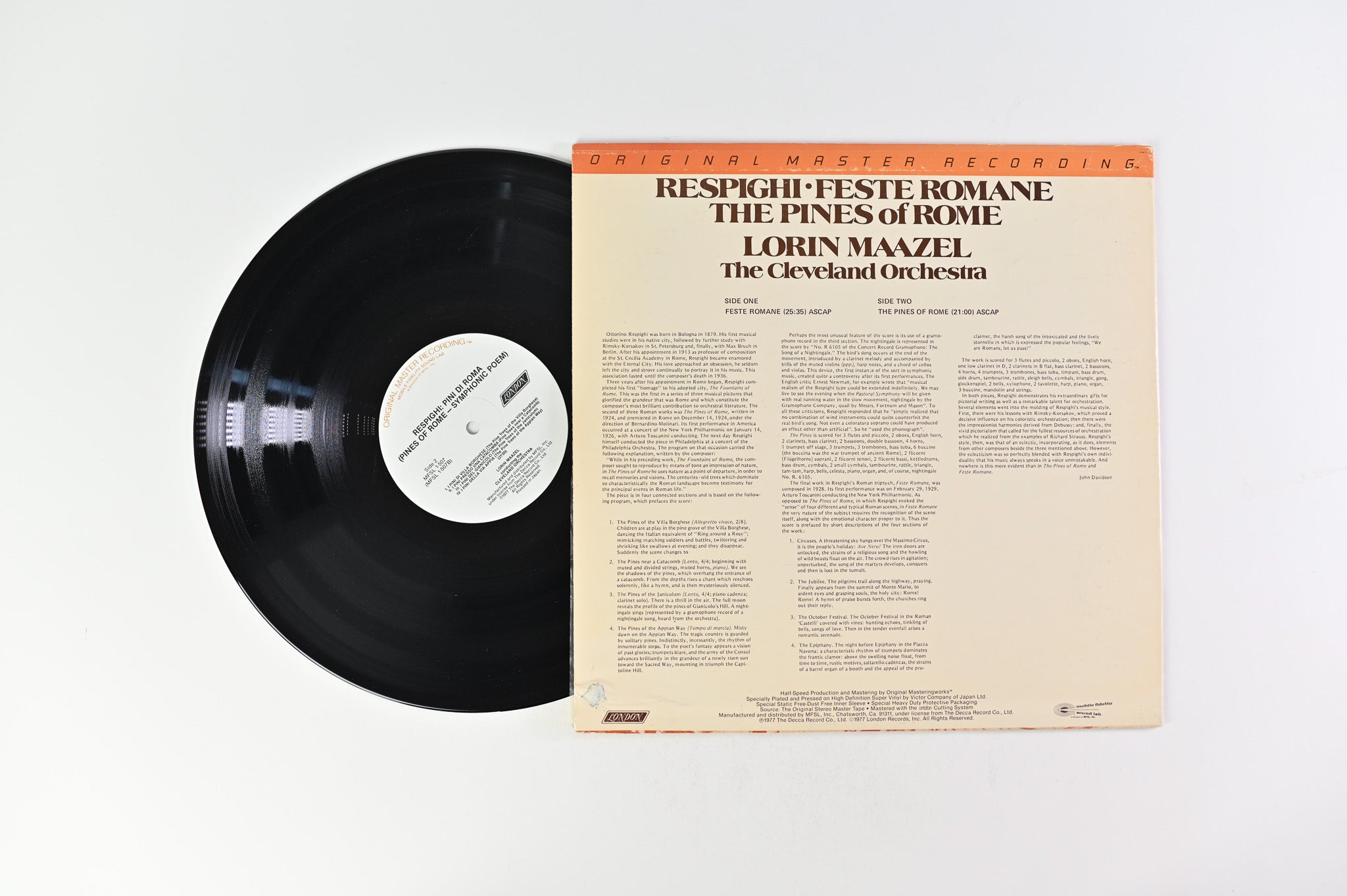 Lorin Maazel & The Cleveland Orchstra - Respighi Feste Romane / The Pines Of Rome on Mobile Fidelity Sound Lab MFSL Reissue