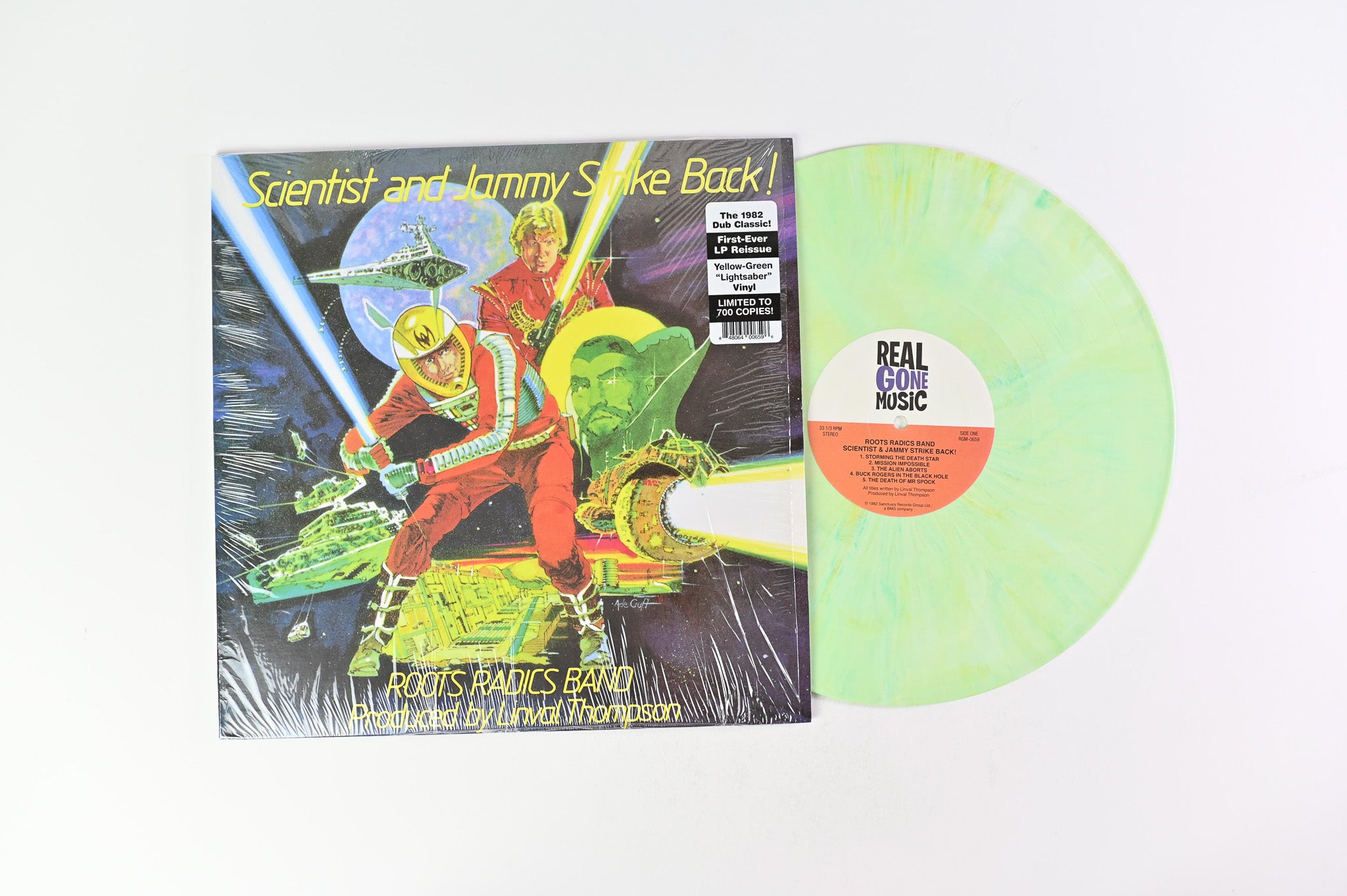 Scientist - Scientist And Jammy Strike Back! on Real Gone Ltd Yellow Green Lightsaber Reissue