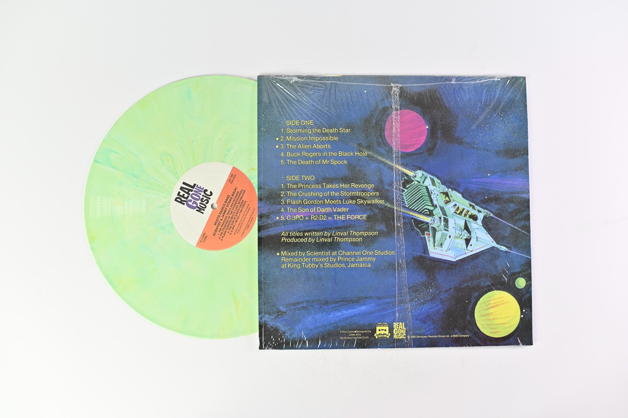 Scientist - Scientist And Jammy Strike Back! on Real Gone Ltd Yellow Green Lightsaber Reissue