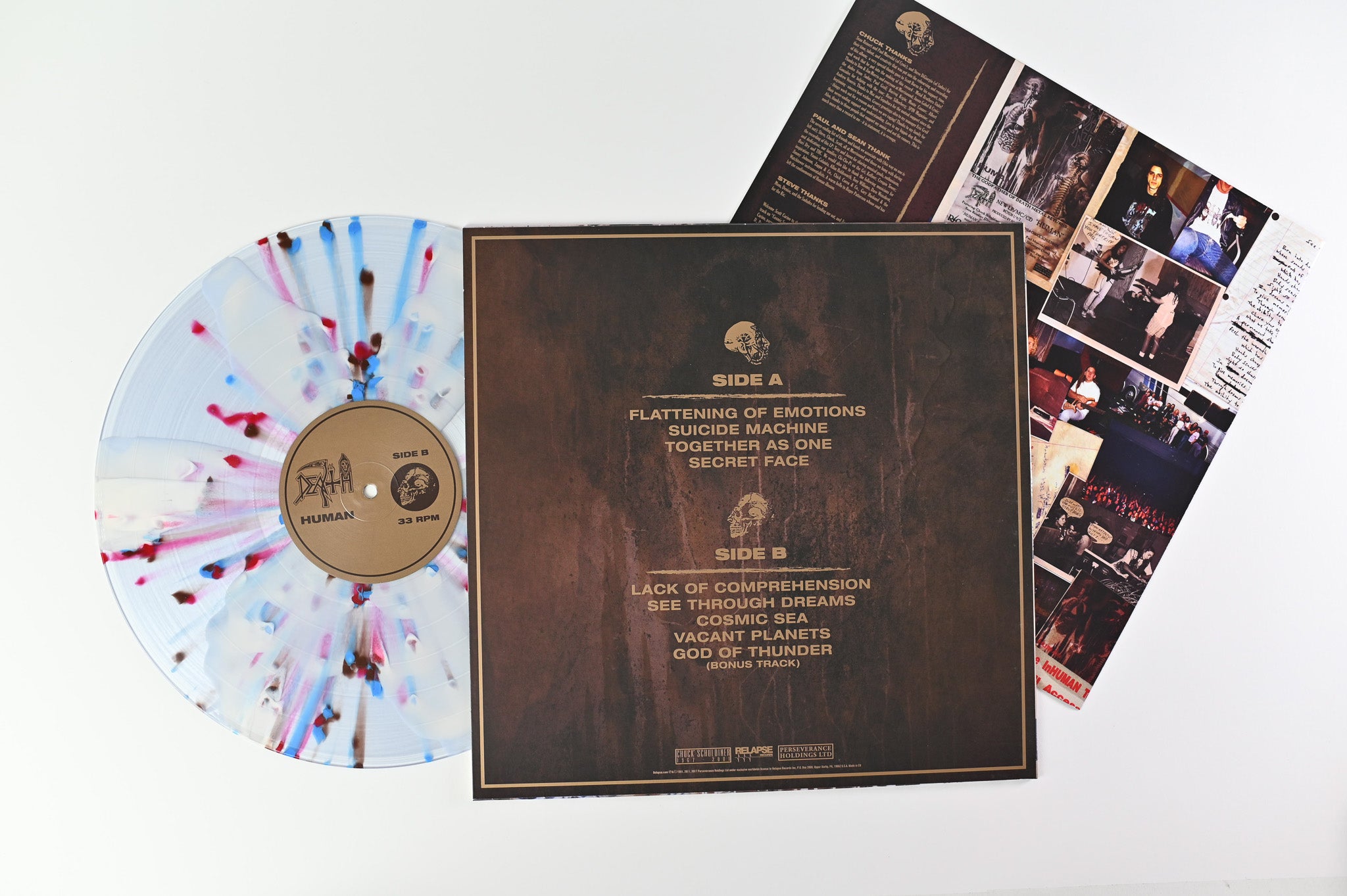 Death - Human on Relapse Records - Splatter Vinyl