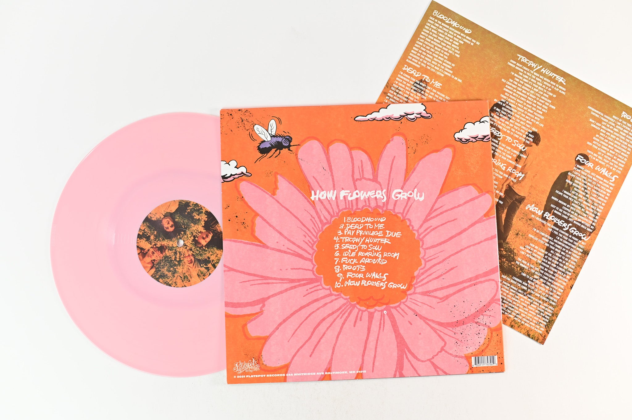 Scowl - How Flowers Grow on Flatspot Ltd 12" 45 RPM Red In Light Pink Vinyl Reissue