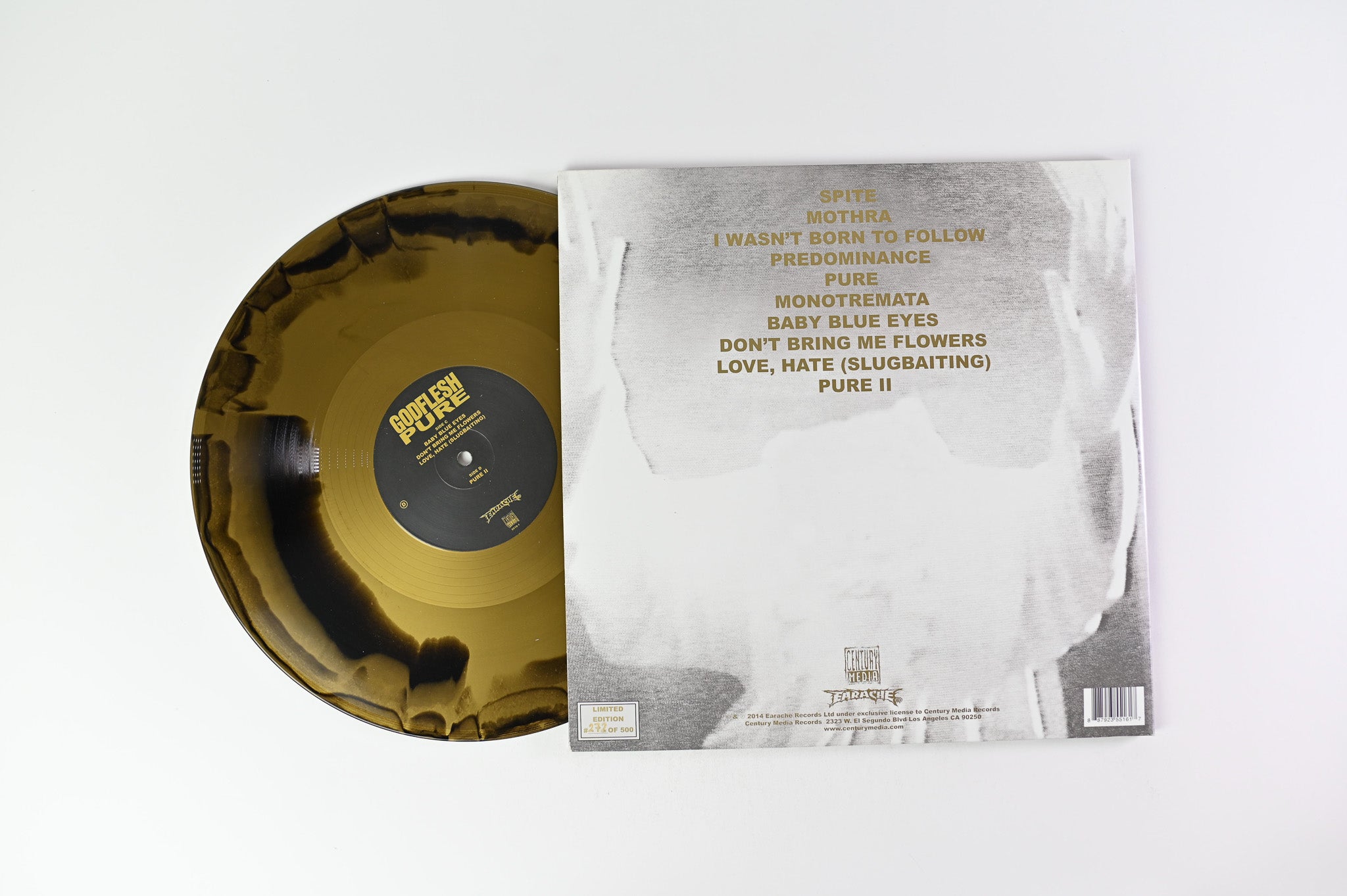 Godflesh - Pure on Century Media Ltd Numbered Gold Black Swirl Reissue