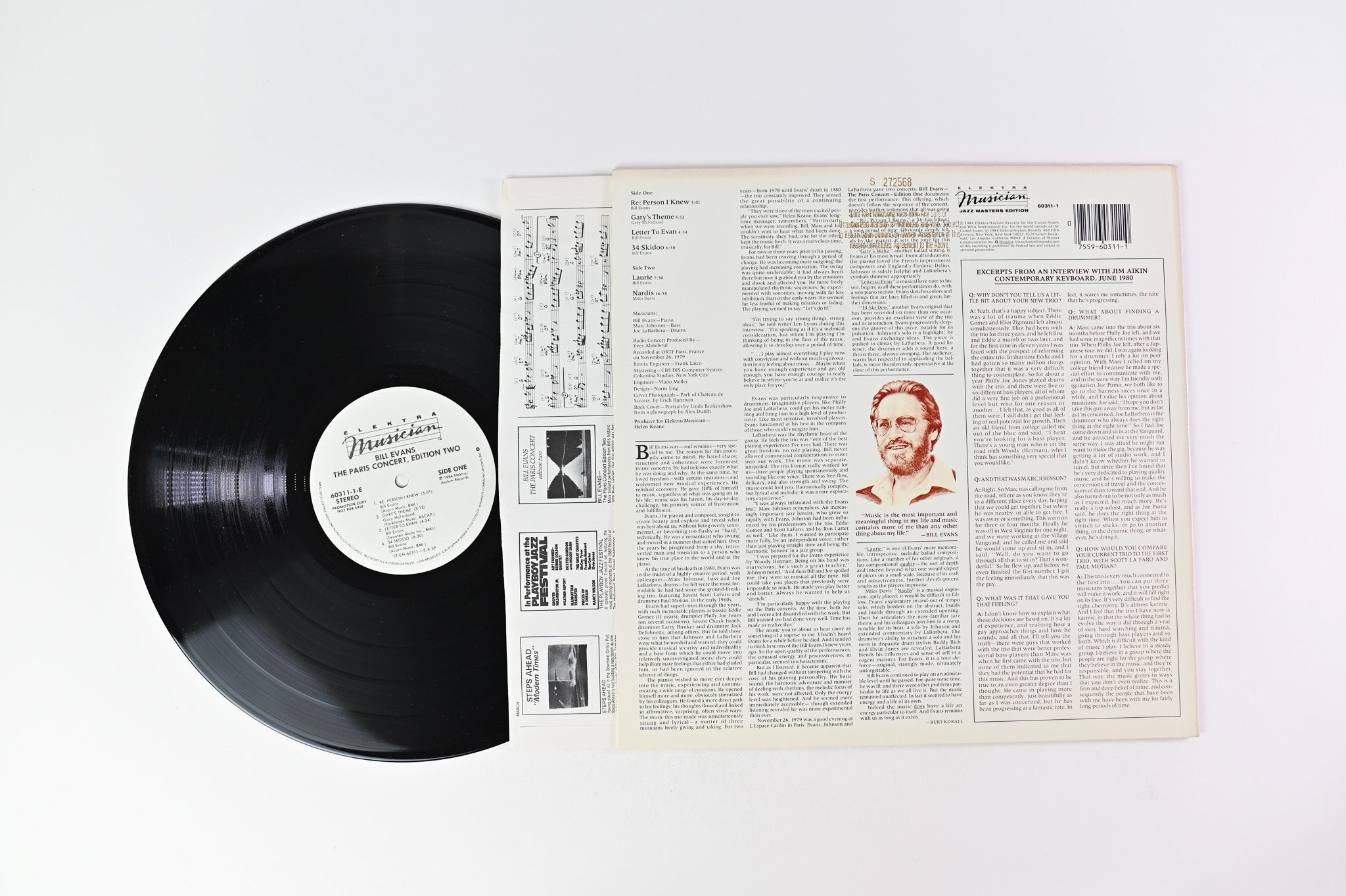 Bill Evans - The Paris Concert (Edition Two) on Elektra Musicians Promo
