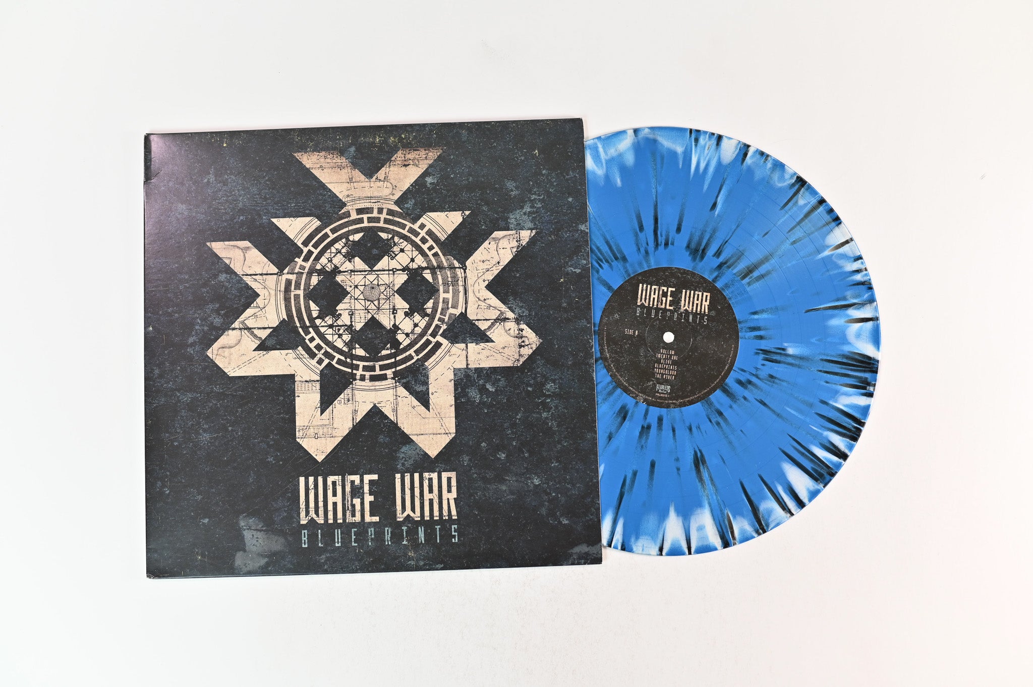 Wage War - Blueprints on Fearless Ltd Blue & Bone With Black Splatter