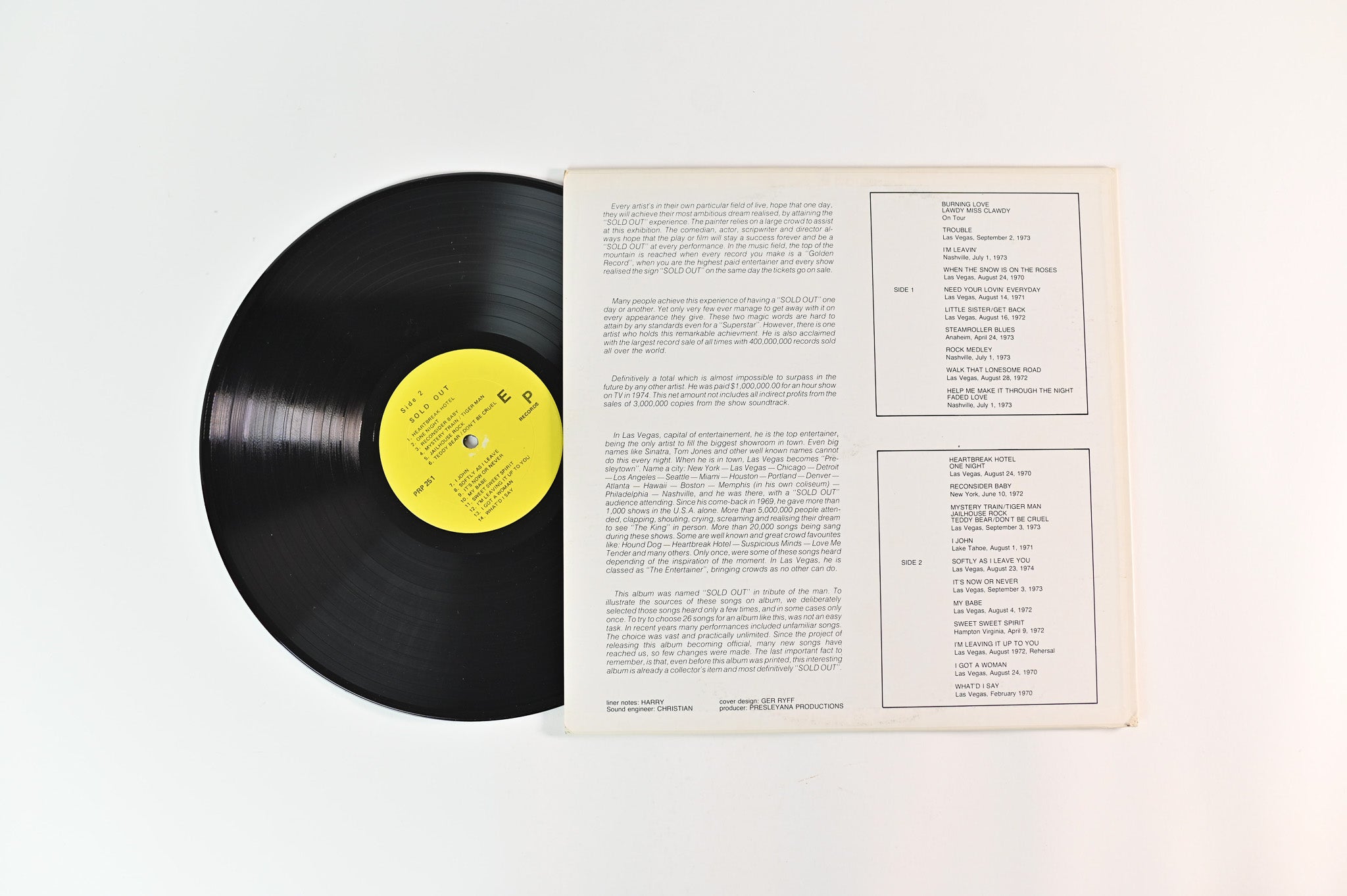 Elvis Presley - Sold Out on EP Records - Unofficial pressing