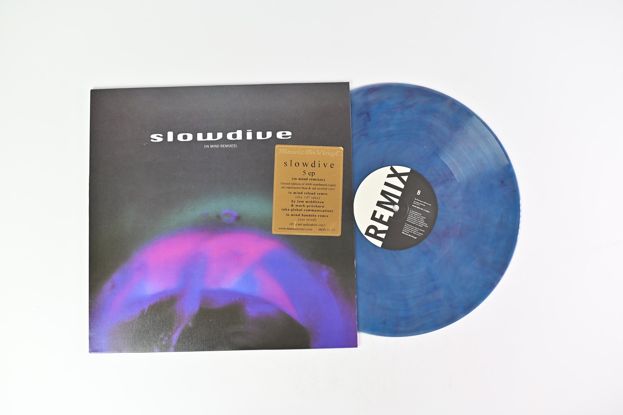 Slowdive - 5 EP (In Mind Remixes) on Music on Vinyl 12" 45 RPM Blue & Red Swirled EP Ltd Reissue