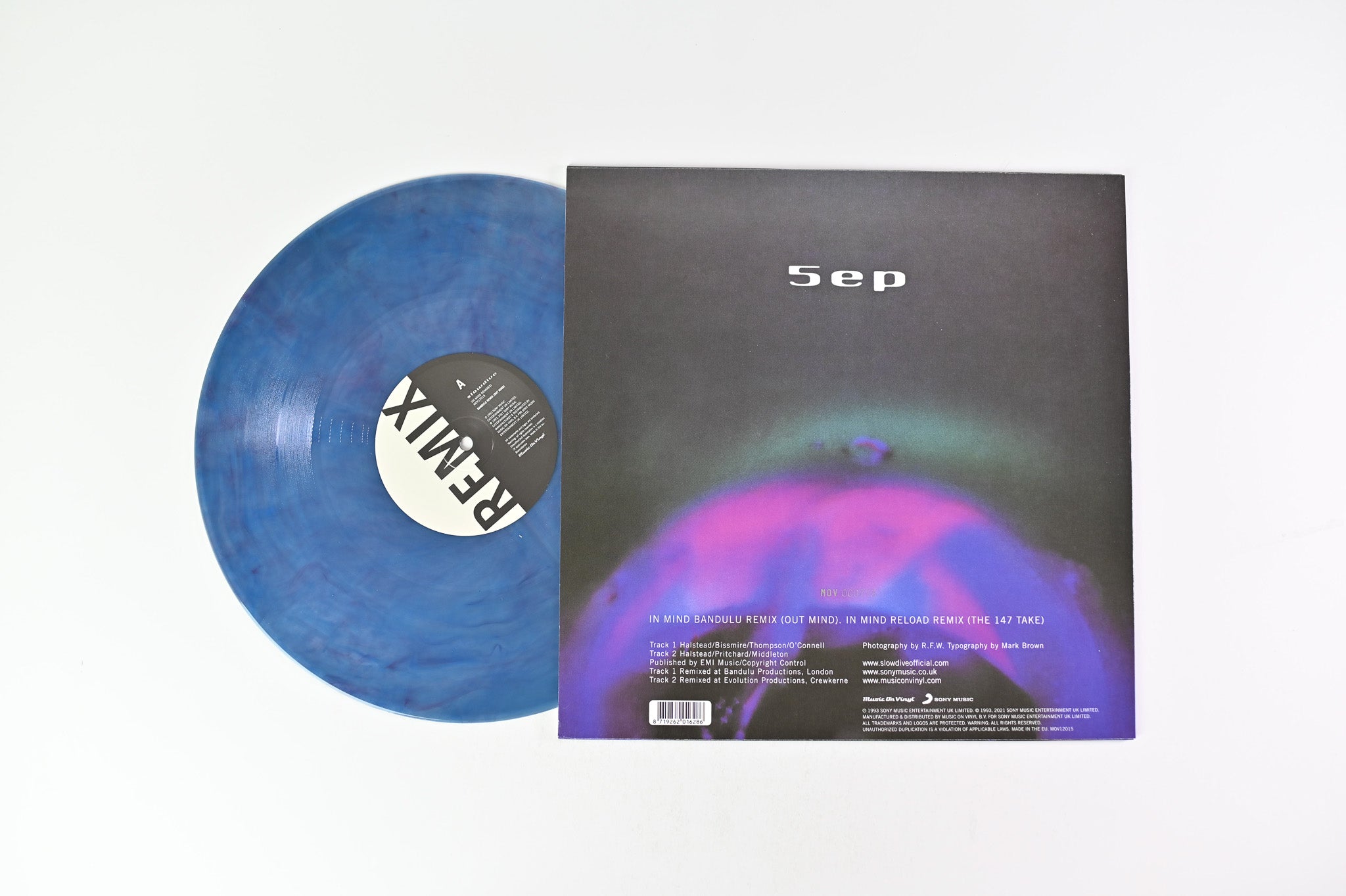 Slowdive - 5 EP (In Mind Remixes) on Music on Vinyl 12" 45 RPM Blue & Red Swirled EP Ltd Reissue