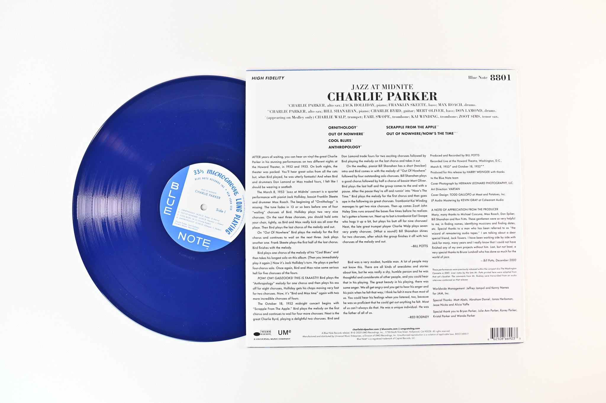 Charlie Parker - Jazz At Midnite on Blue Note - Blue Vinyl