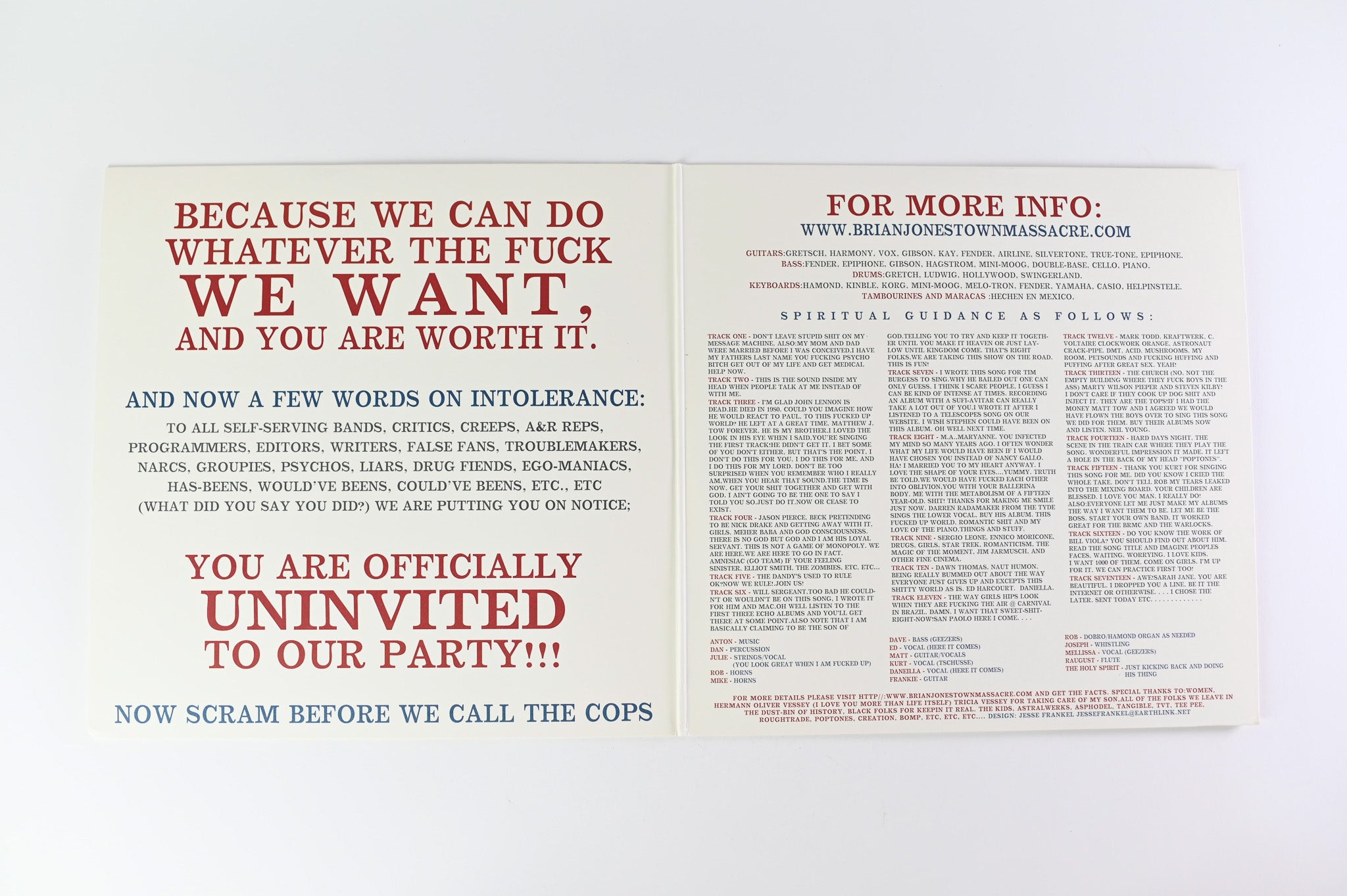 The Brian Jonestown Massacre - And This Is Our Music on Tee Pee Records