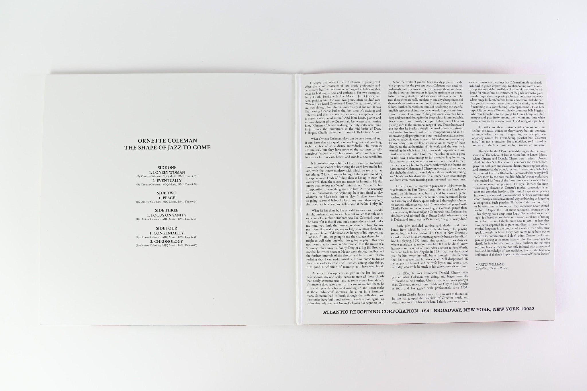 Ornette Coleman - The Shape Of Jazz To Come on ORG Music - 45 RPM