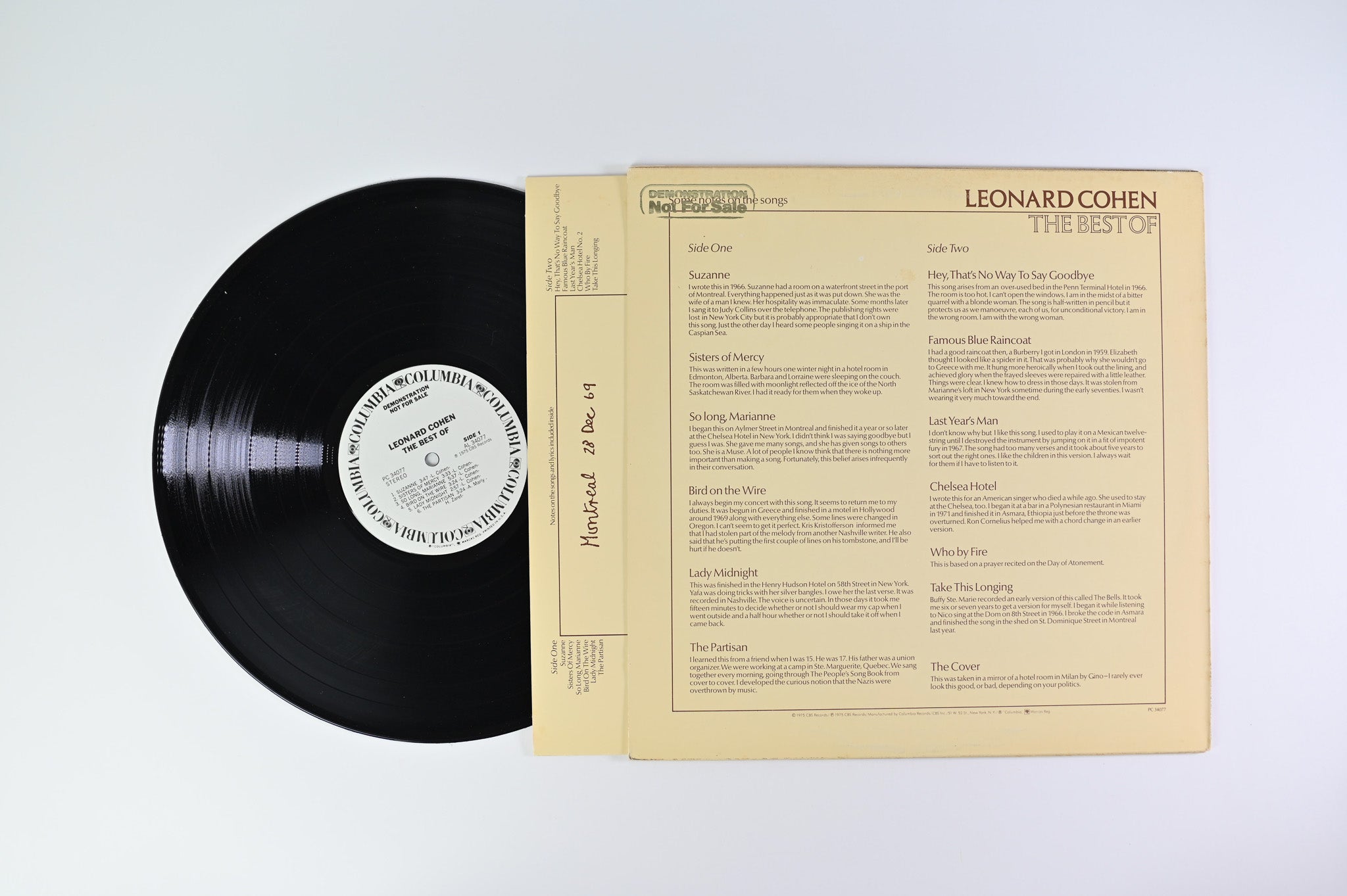 Leonard Cohen - The Best Of on Columbia Promo