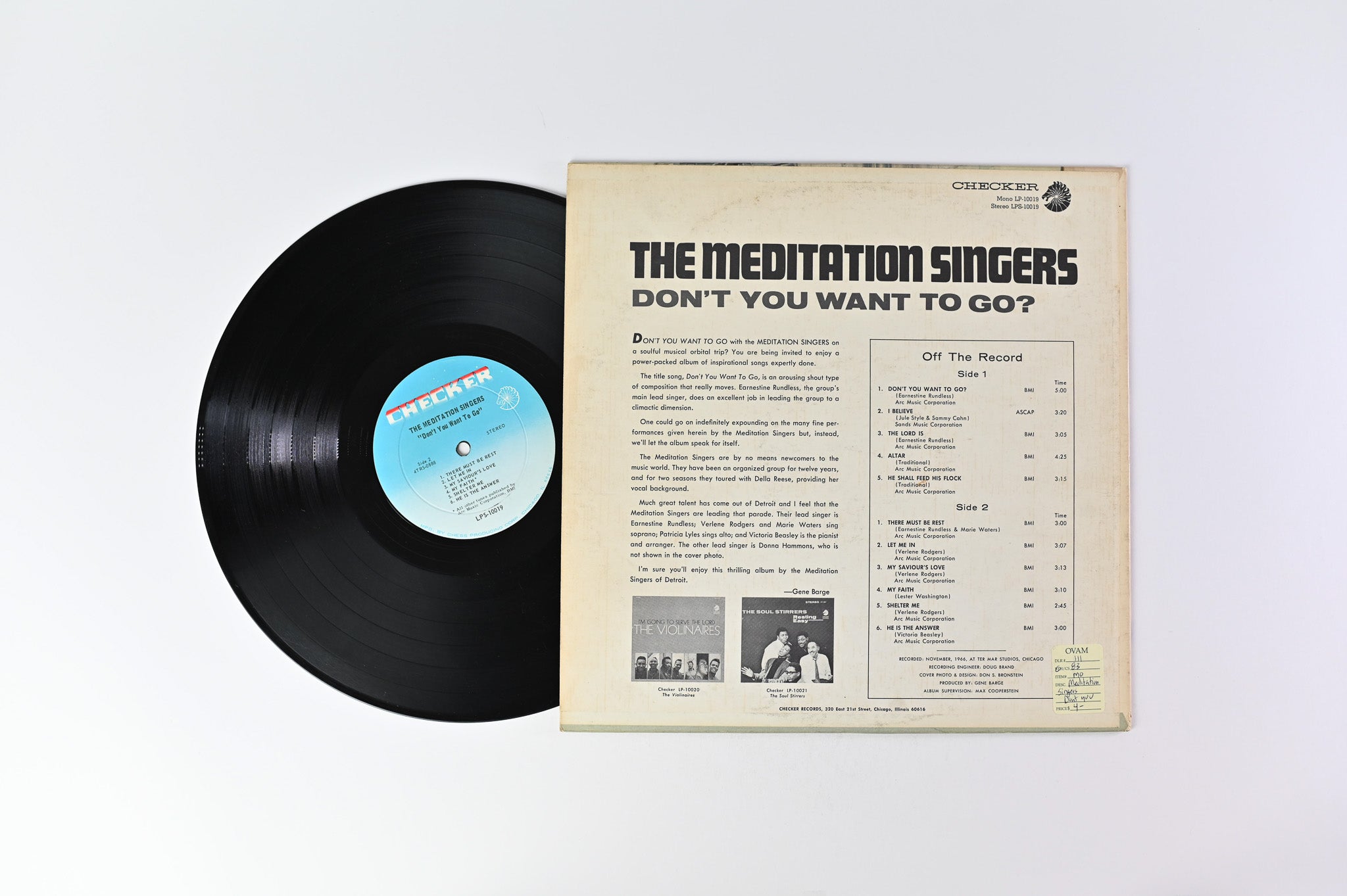 The Meditation Singers - Don't You Want To Go? on Checker