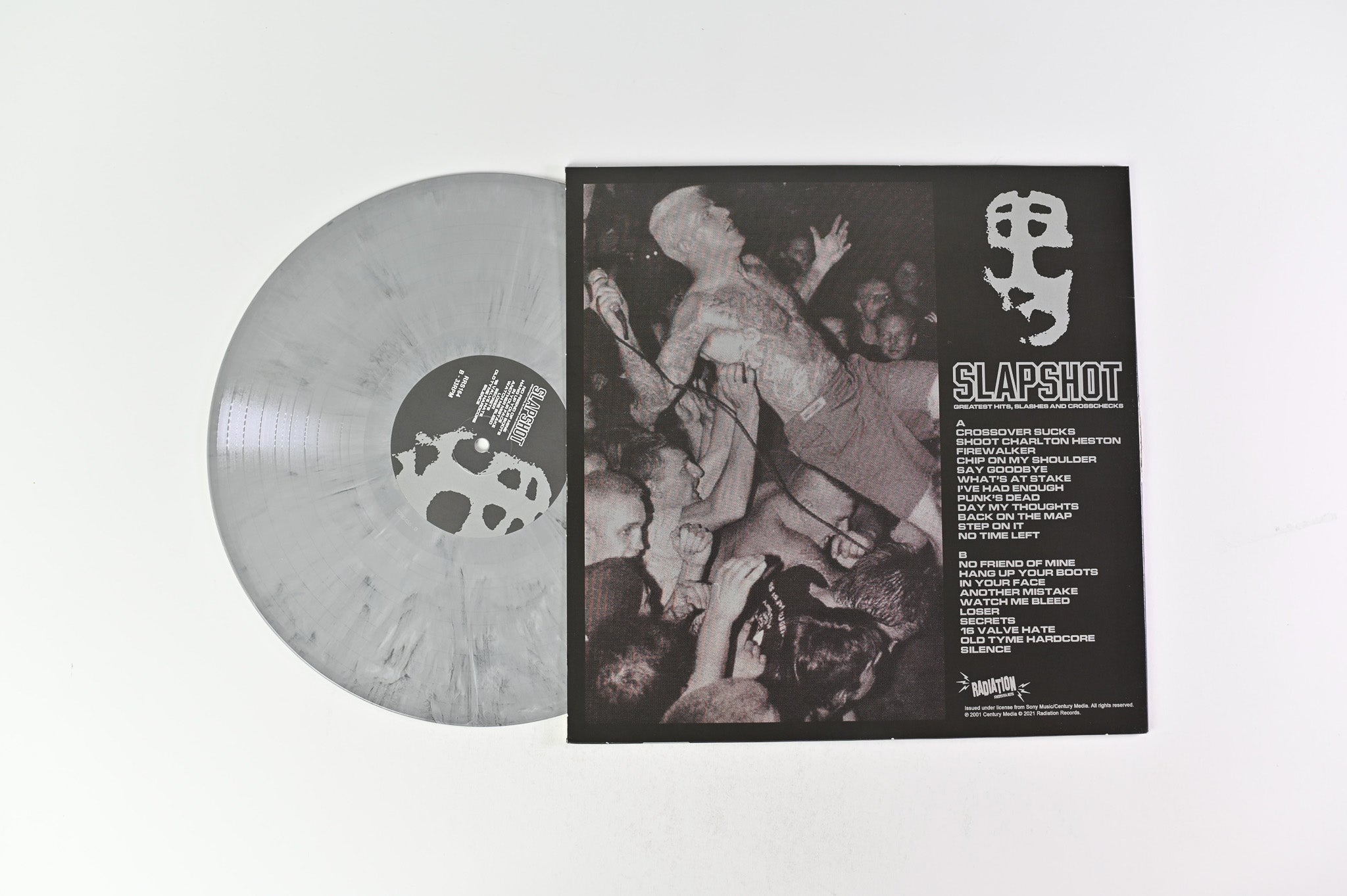 Slapshot - Greatest Hits, Slashes And Crosschecks on Radiation Reissues Ltd Grey Marble