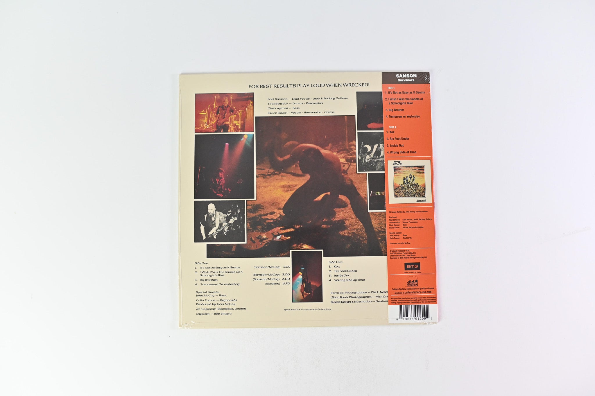 Samson - Survivors on Culture Factory Ltd Clear Vinyl Reissue Sealed