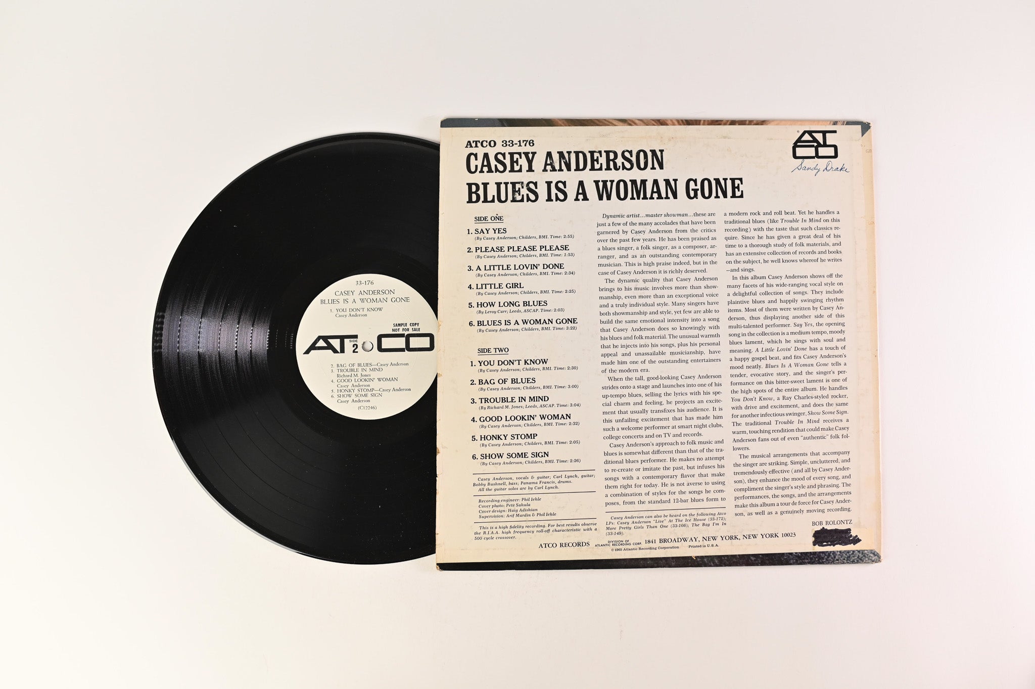 Casey Anderson - Blues Is A Woman Gone on Atco - Mono Promo