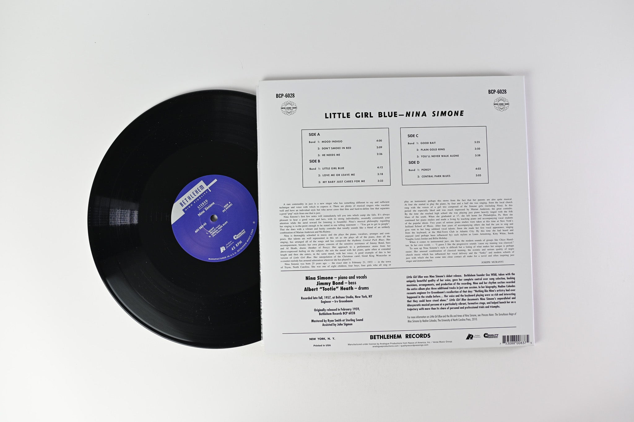 Nina Simone - Little Girl Blue on Bethlehem/Analogue Productions