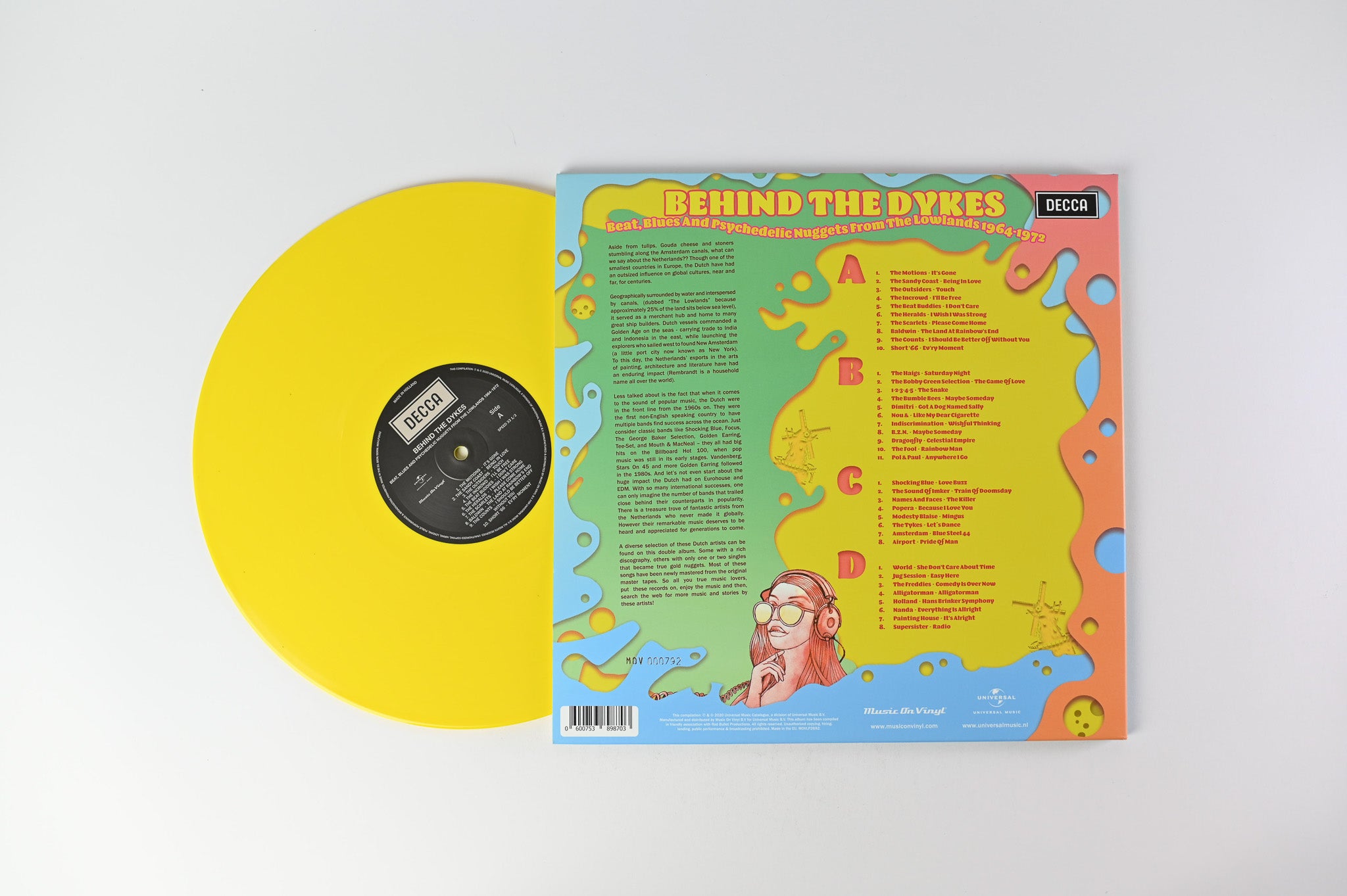 Various - Behind The Dykes: Beat, Blues And Psychedelic Nuggets From The Lowlands 1964-1972 Music On Vinyl RSD Ltd Yellow & Turquoise