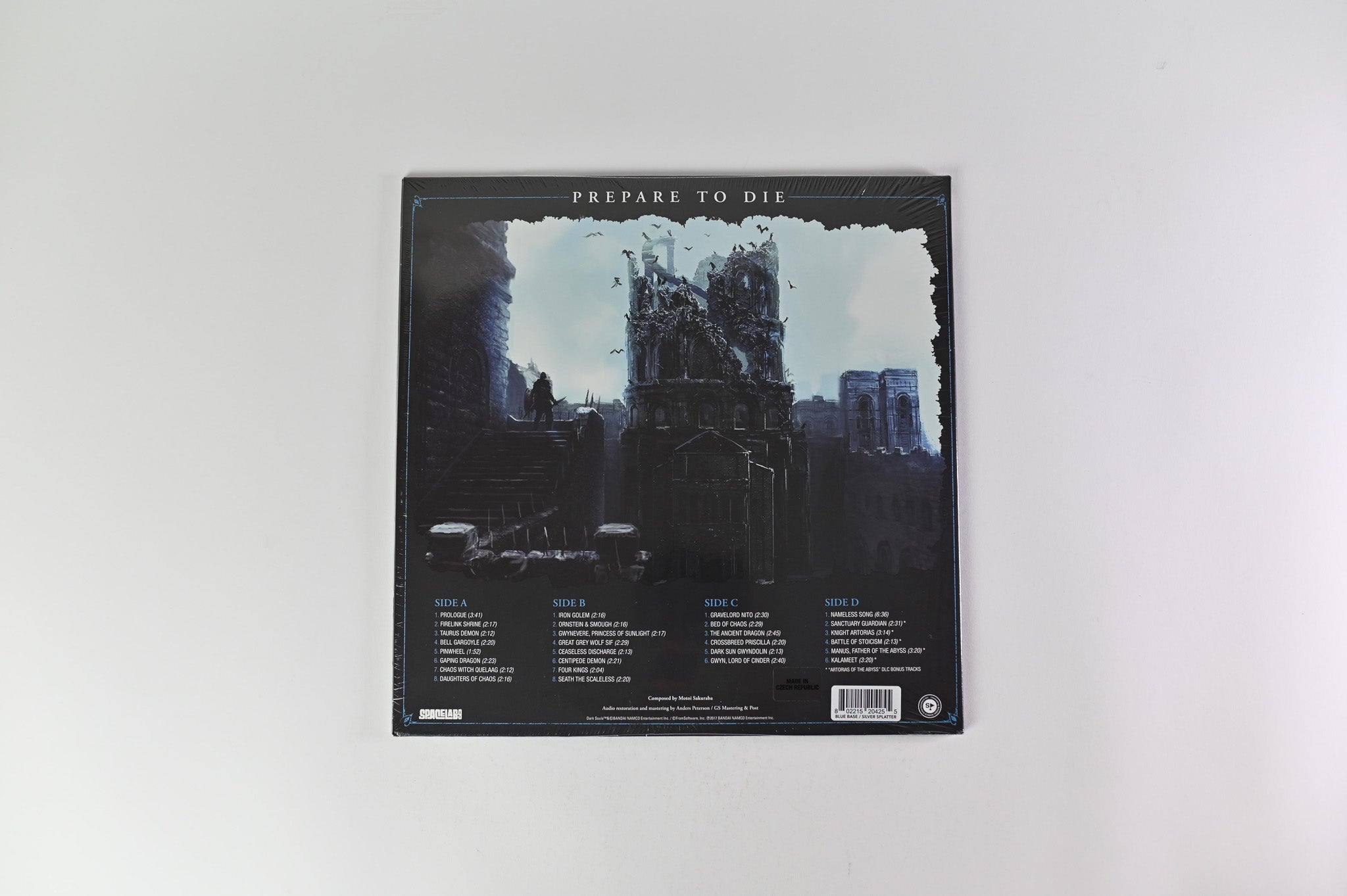 Motoi Sakuraba - Dark Souls (Original Game Soundtrack) on Spacelab9 Ltd Transparent Light Blue with Silver Splatter Sealed