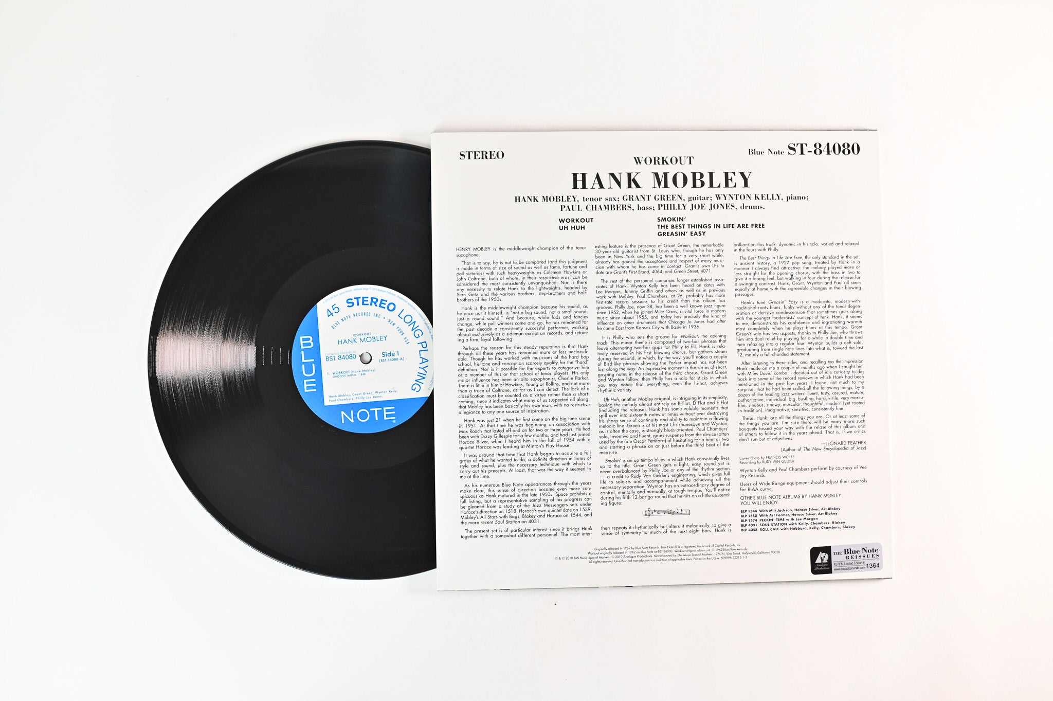 Hank Mobley - Workout on Blue Note Analogue Productions Ltd Numbered 45 RPM Reissue