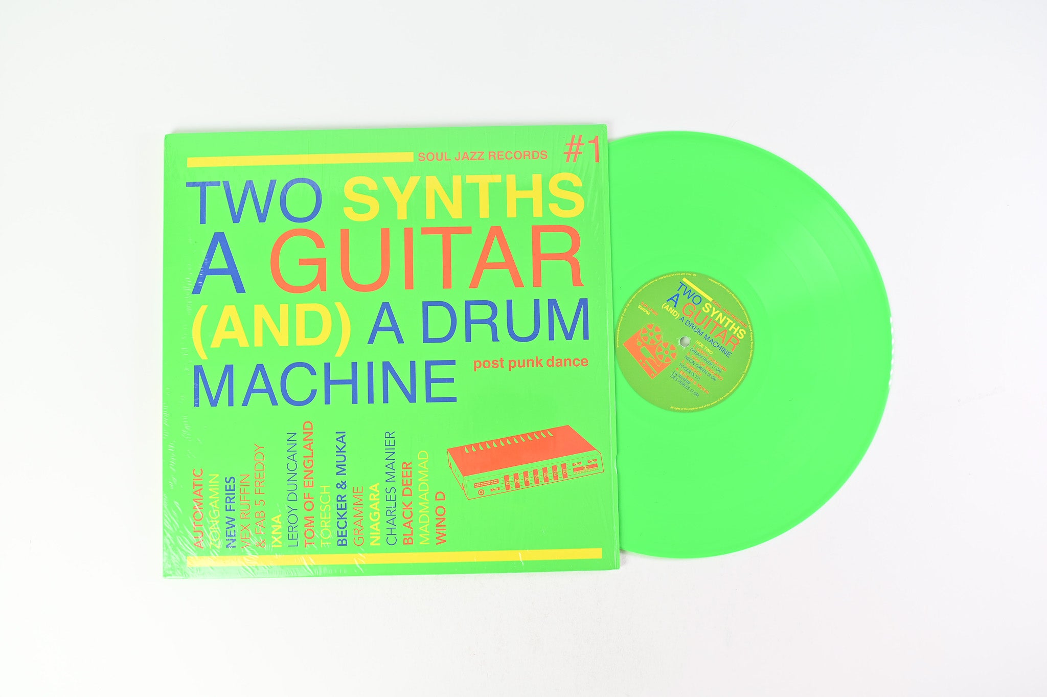 Various - Two Synths A Guitar (And) A Drum Machine #1 on Soul Jazz Records Neon Green Vinyl