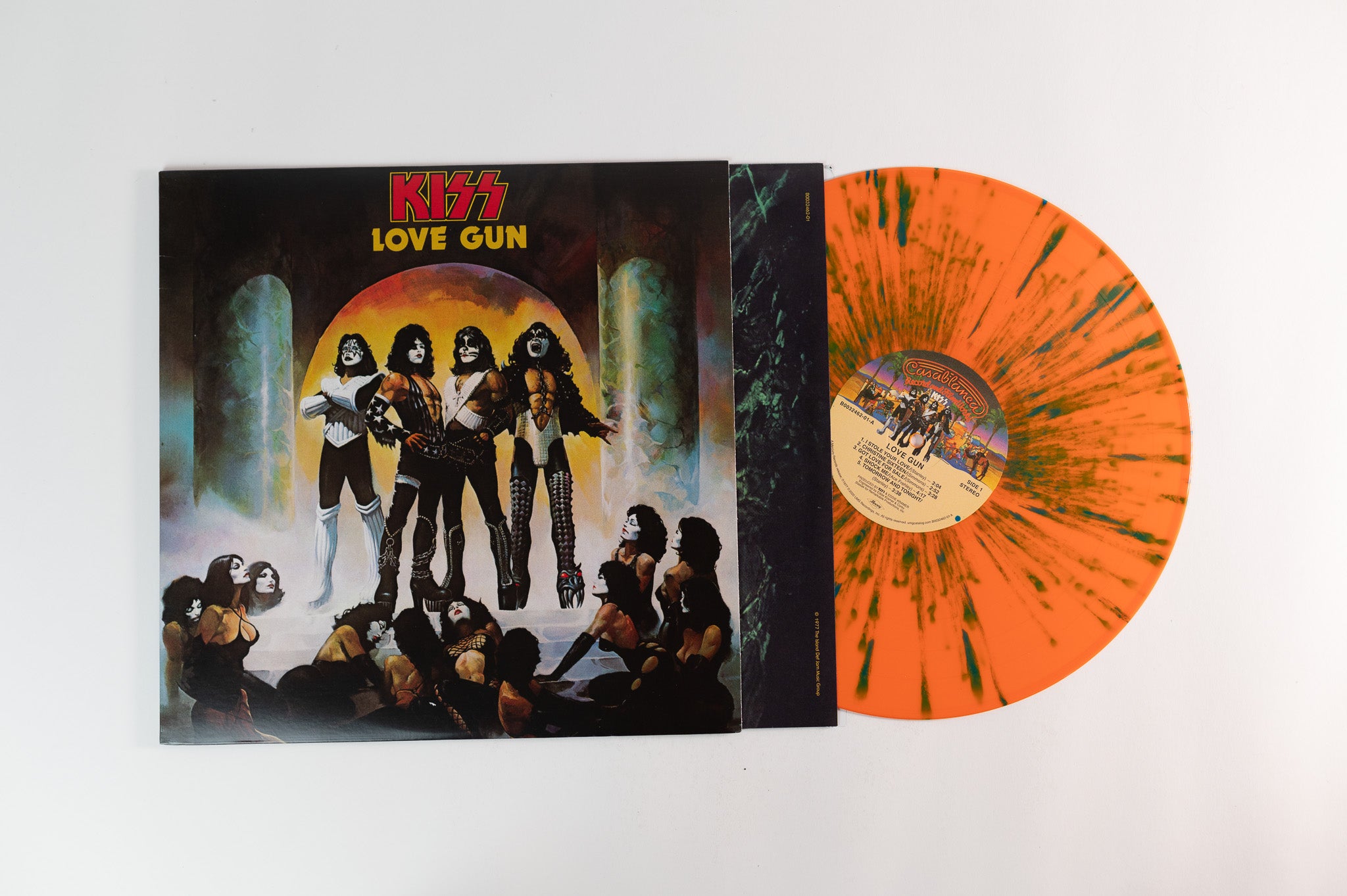 Kiss - Love Gun on Casablanca / Mercury - Tangerine/Aqua Splatter Vinyl