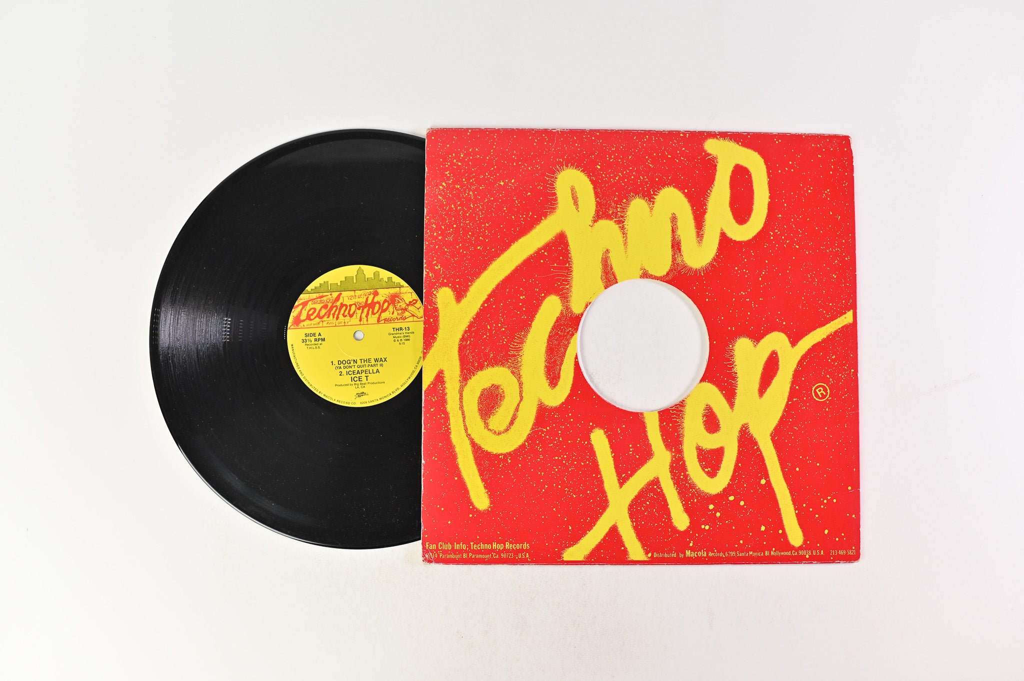 Ice-T - Dog'n The Wax (Ya Don't Quit-Part II) / 6 In The Mornin' on Techno Hop 12" Single