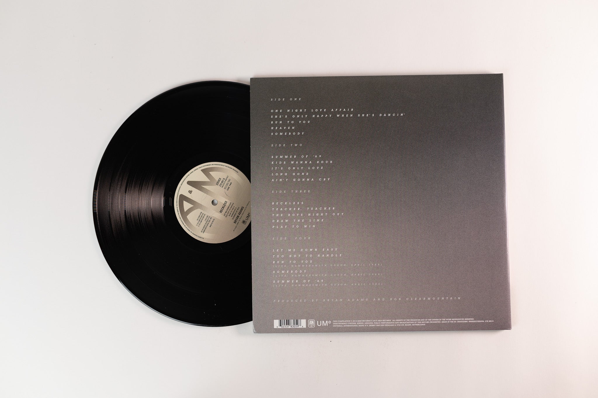 Bryan Adams - Reckless on A&M Records / UMe
