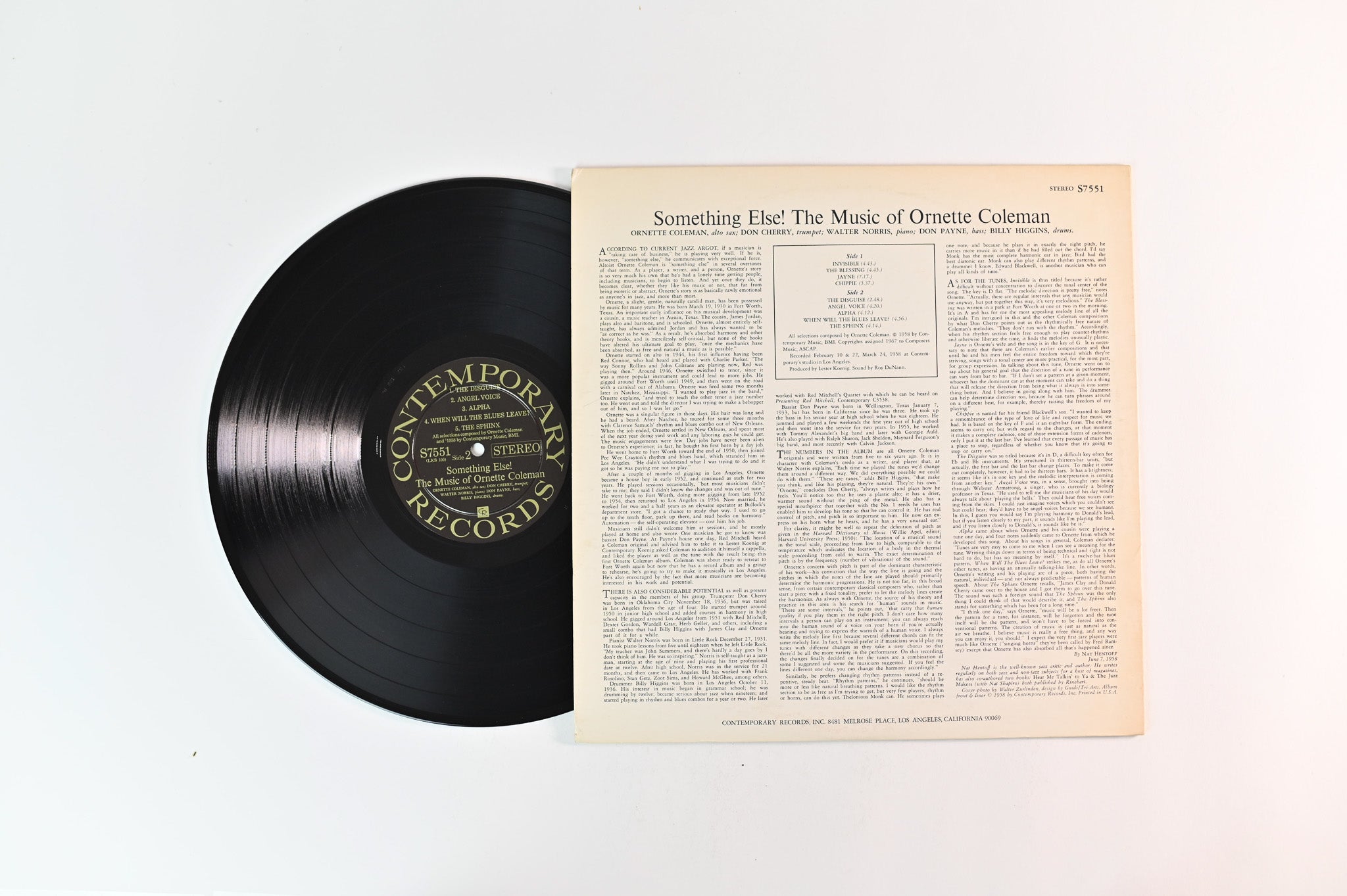 Ornette Coleman - Something Else!!!! on Contemporary Stereo Deep Groove Reissue
