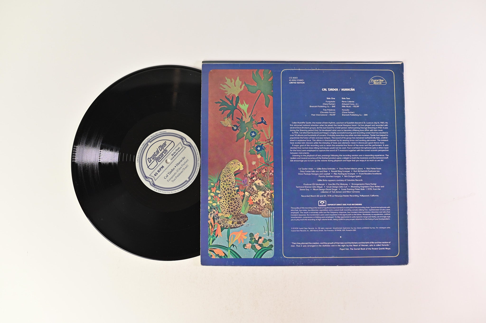Cal Tjader - Huracán on Crystal Clear Records Ltd. 45 RPM