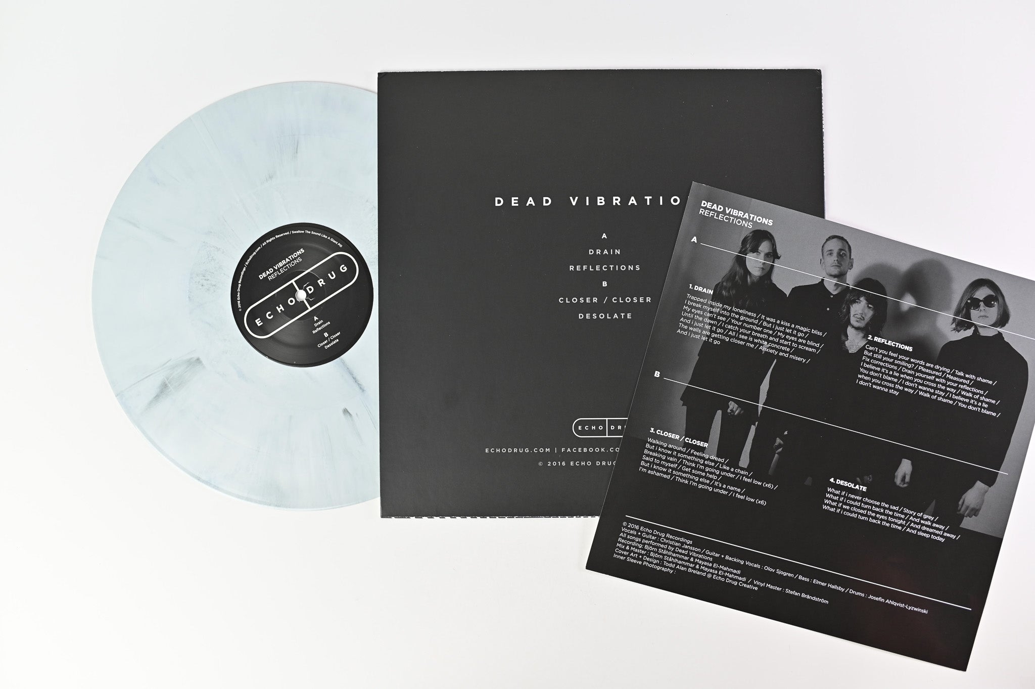 Dead Vibrations - Reflections on Echo Drug Ltd Slate Grey Splatter 12" EP