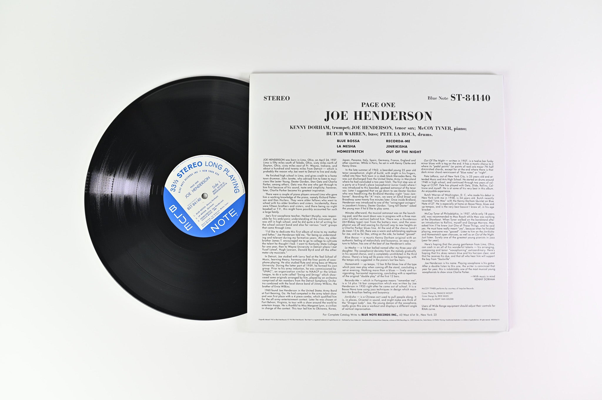 Joe Henderson - Page One on Blue Note Ltd 180 Gram Music Matters Reissue