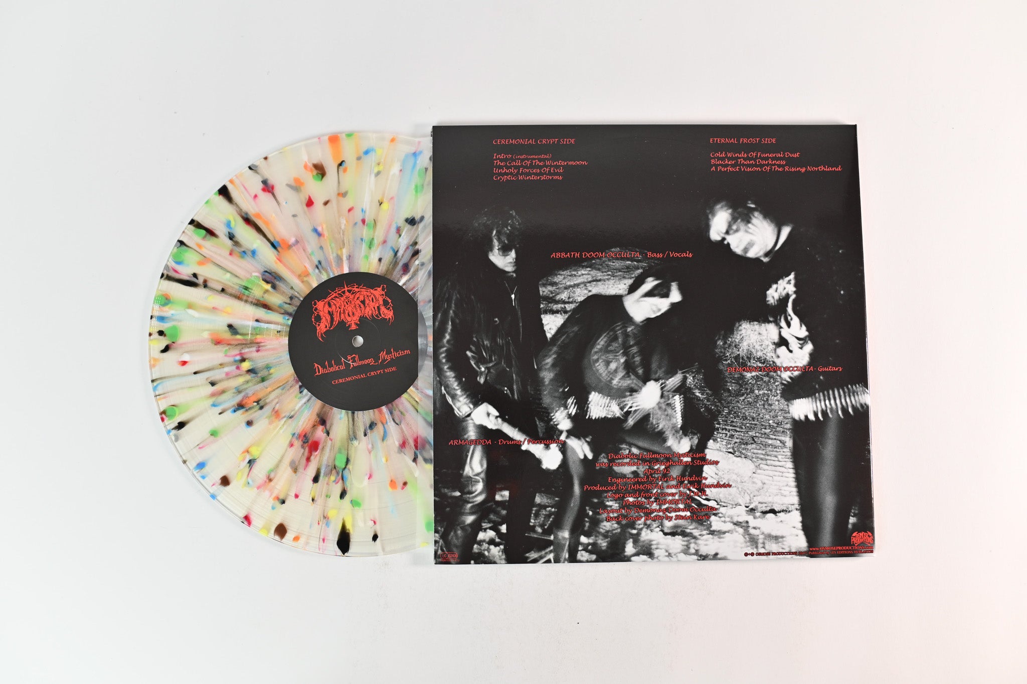 Immortal - Diabolical Fullmoon Mysticism on Osmose Ltd Clear/Rainbow Splatter Reissue