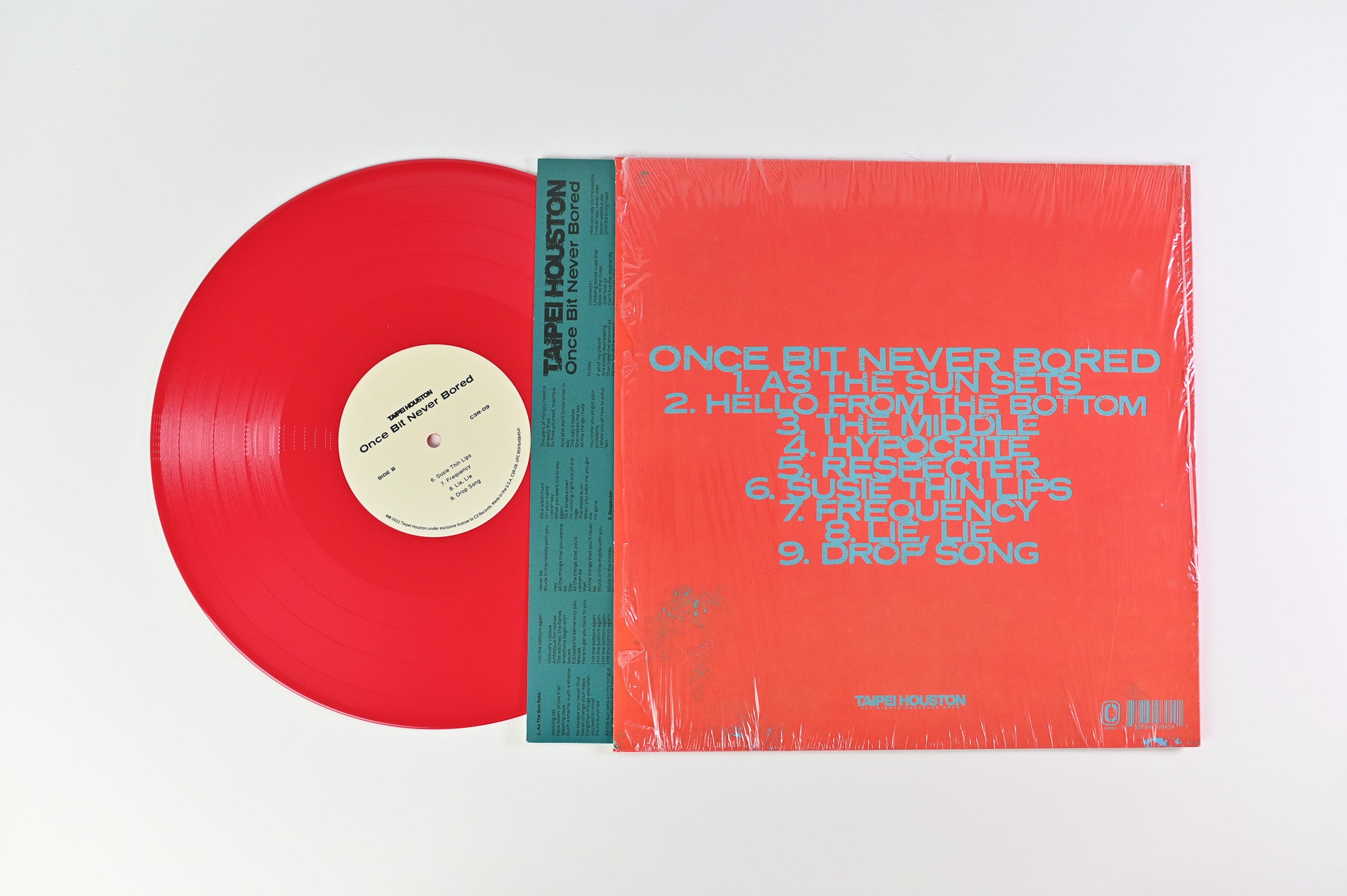 Taipei Houston - Once Bit Never Bored on C3 Records Ltd Red Vinyl