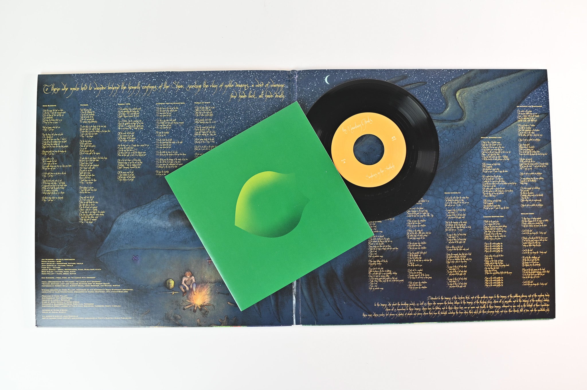 The Mountain Goats - In League With Dragons on Merge Records - Green/Yellow Vinyl
