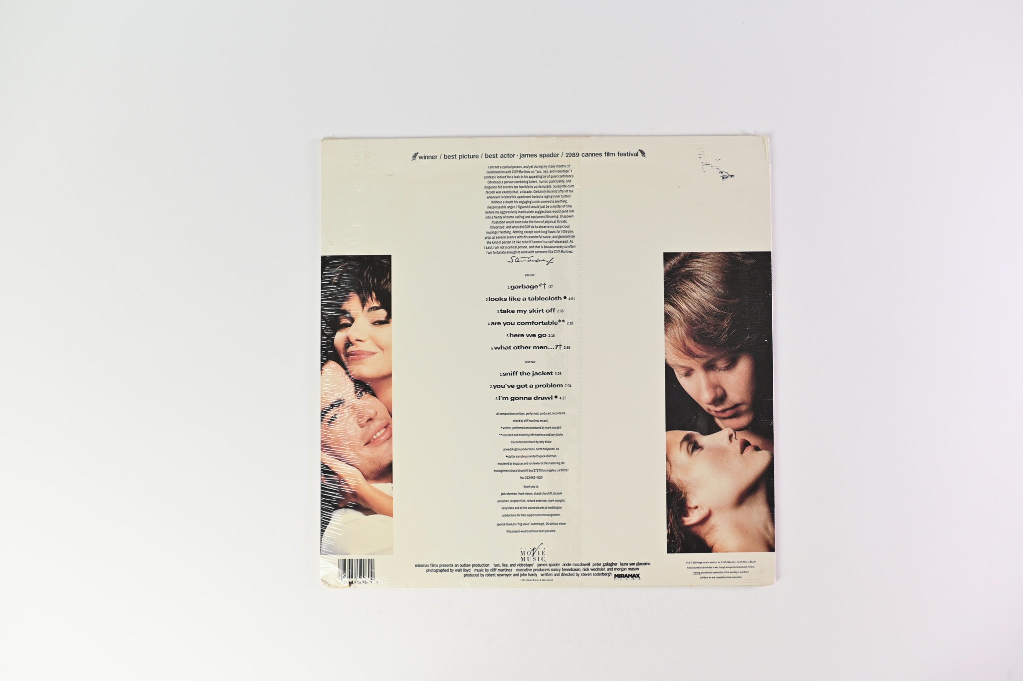 Cliff Martinez - Sex, Lies, And Videotape - Original Motion Picture Soundtrack on Virgin Movie Music Sealed