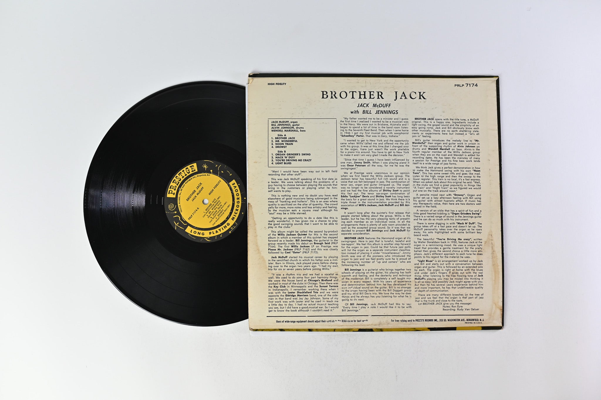 Brother Jack McDuff - Brother Jack on Prestige – PRLP 7174 - Mono