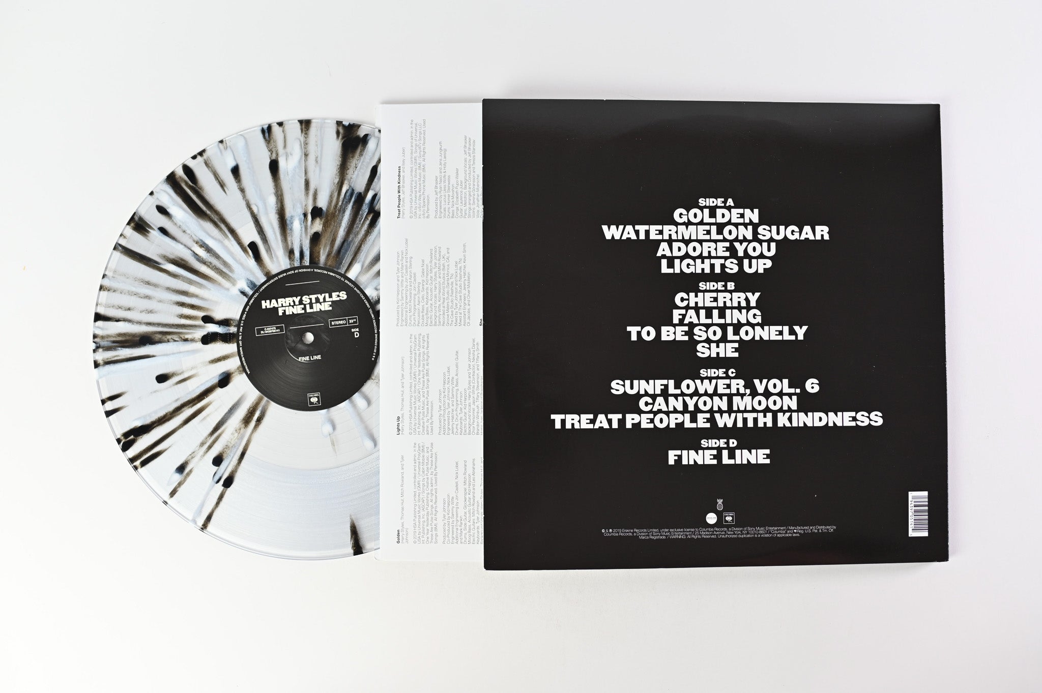 Harry Styles - Fine Line on Erksine Ltd Clear w/Black & White Splatter