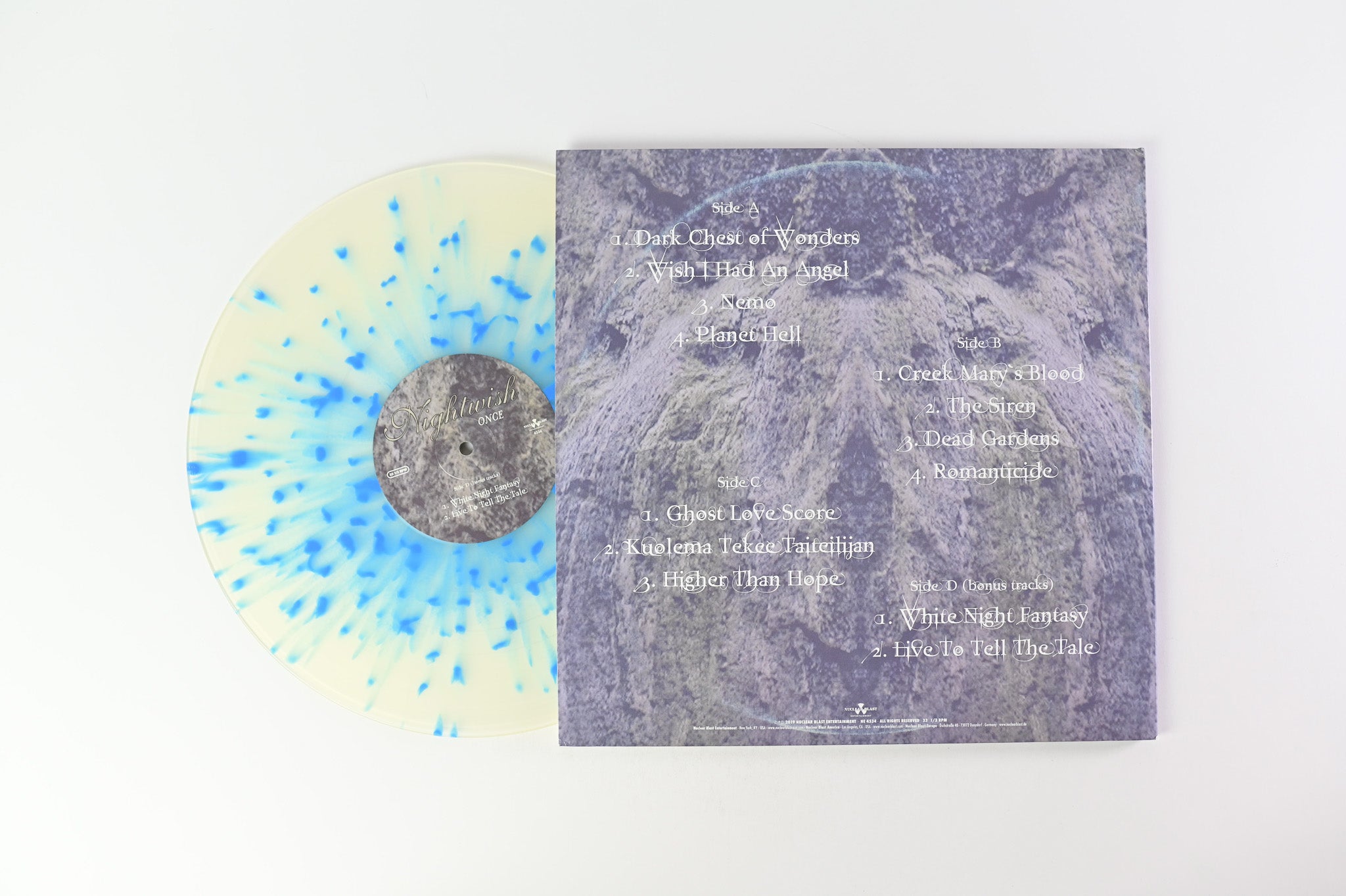 Nightwish - Once on Nuclear Blast Ltd Clear w/Blue Splatter Reissue