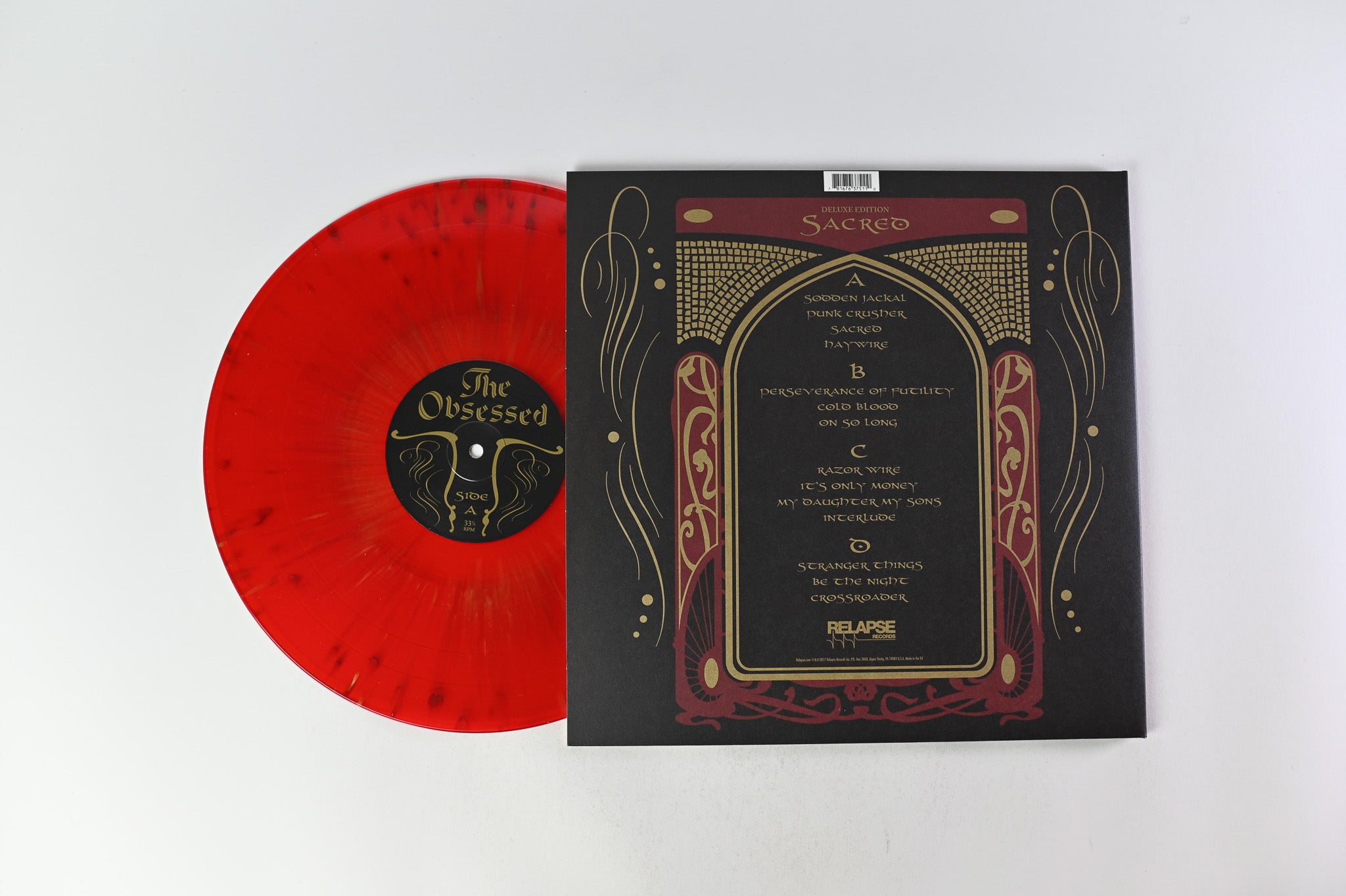 The Obsessed - Sacred on Relapse Records - Red Blood With Metallic Gold Splatter