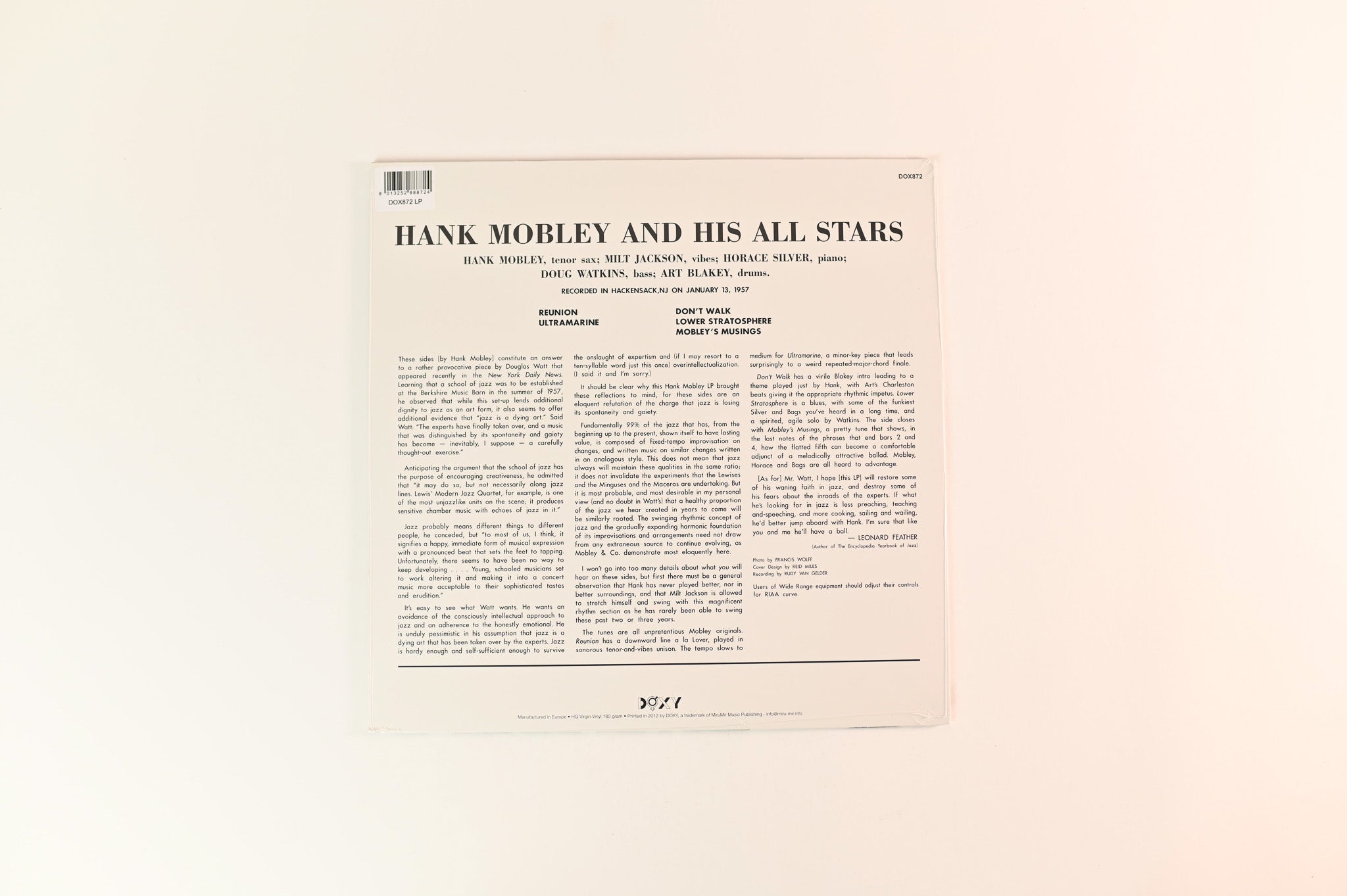Hank Mobley - Hank Mobley And His All Stars on Doxy - Sealed
