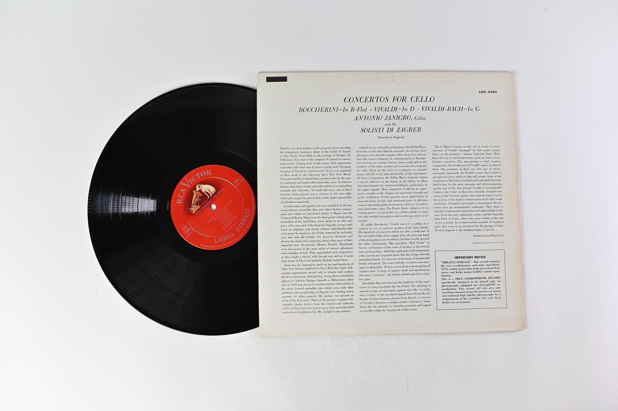 Antonio Janigro - Concertos For Cello on RCA Victor Red Seal - Living Stereo Shaded Dog