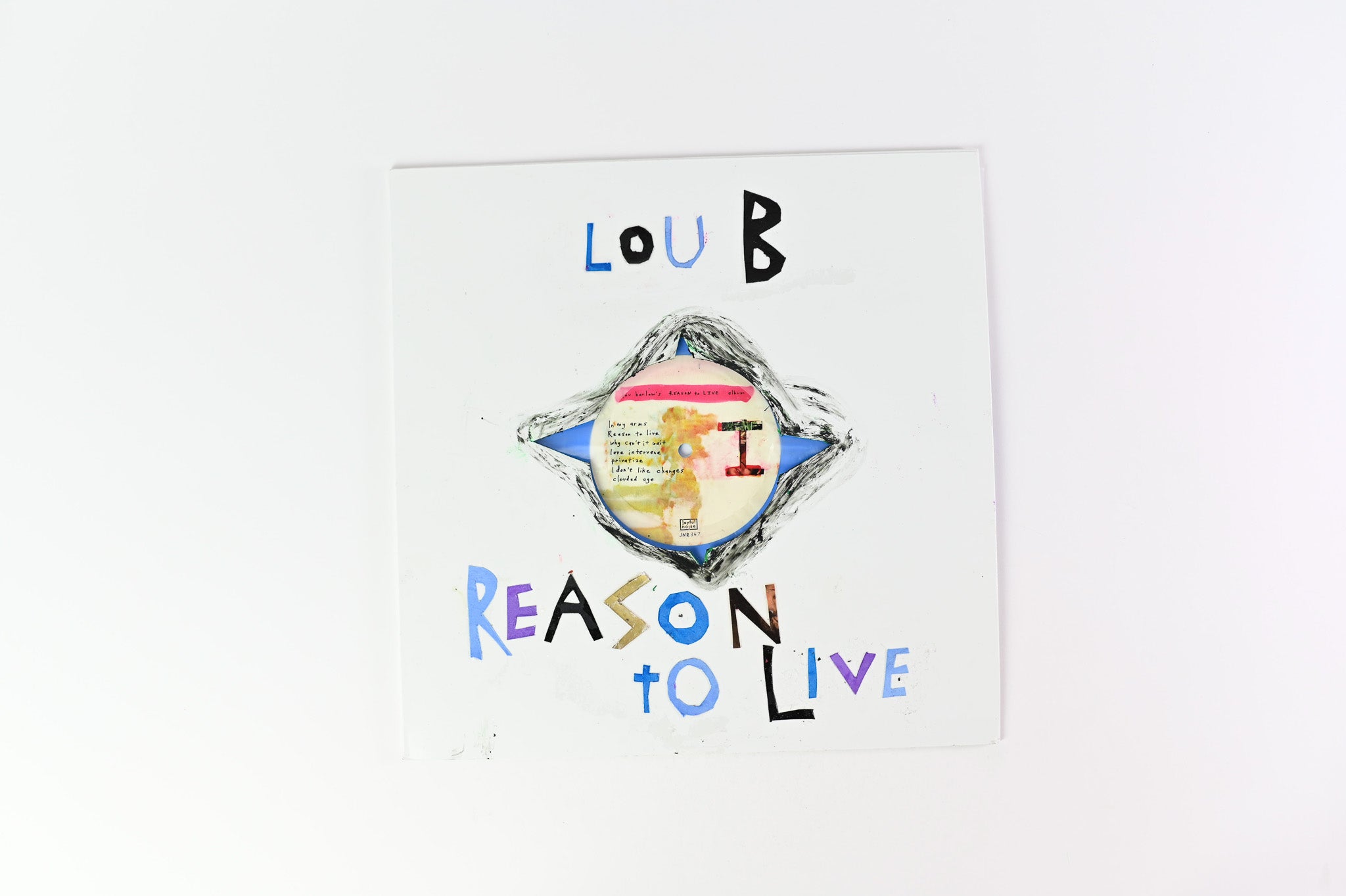 Lou Barlow - Reason To Live L.P. Special Edition Cyan With Silver Splatter Handmade Cover Art