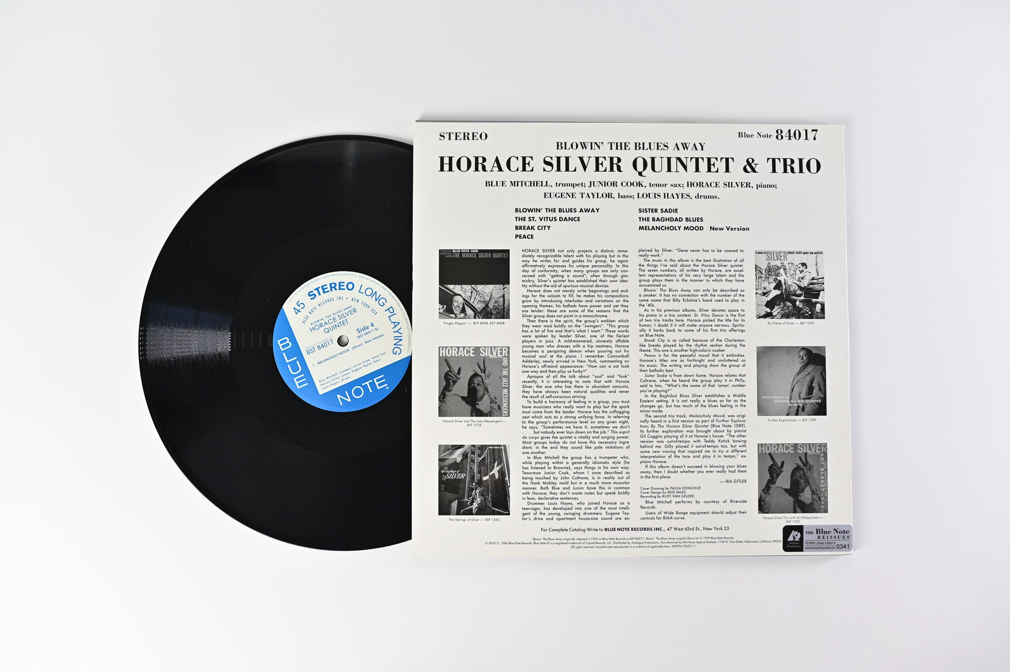 The Horace Silver Quintet - Blowin' The Blues Away on Blue Note Analogue Productions Reissue Numbered 45 RPM