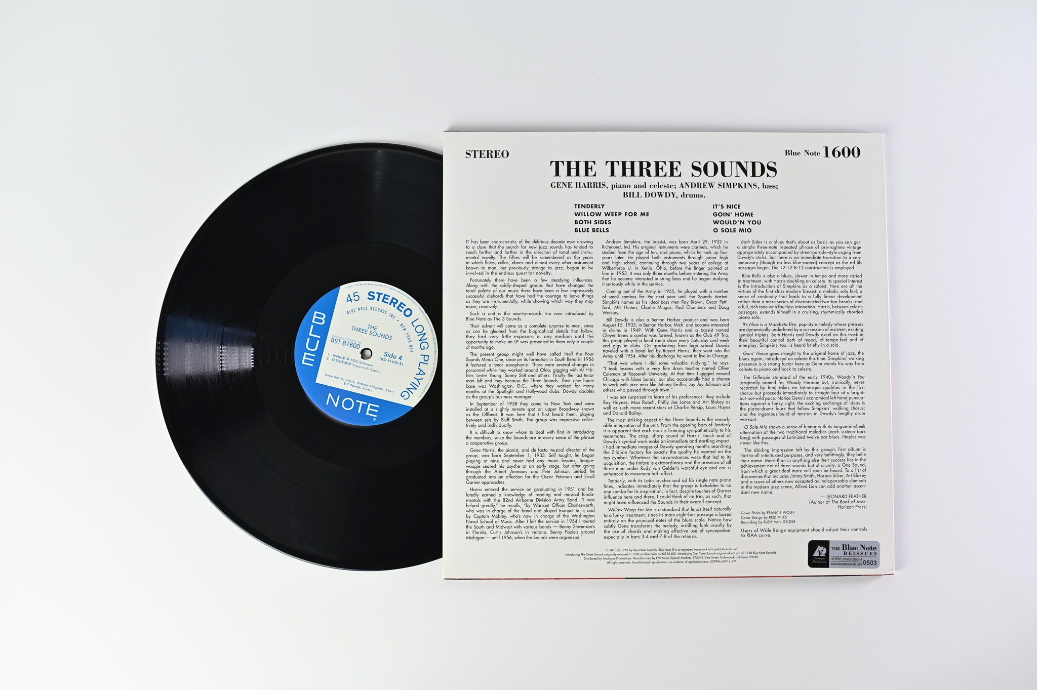 The Three Sounds - Introducing The Three Sounds on Blue Note Analogue Productions Reissue Numbered 45 RPM