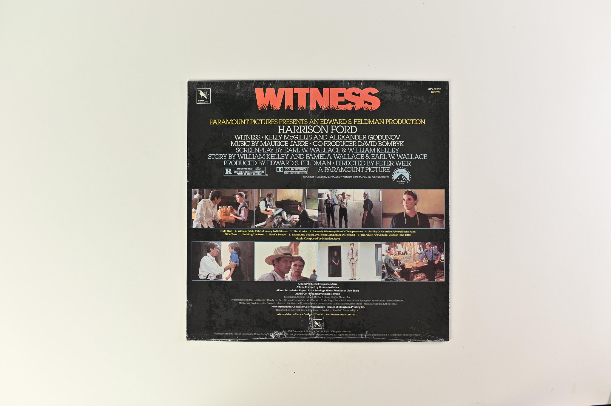 Maurice Jarre - Witness (Original Motion Picture Soundtrack) on Varese Sarabande Records Sealed