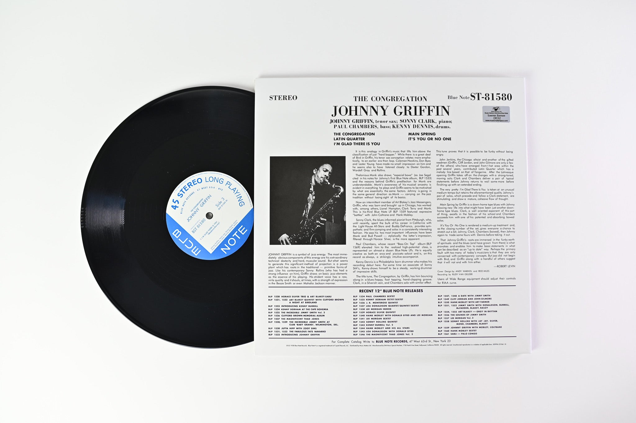 Johnny Griffin - The Congregation on Blue Note Music Matters Ltd Reissue Numbered 45 RPM