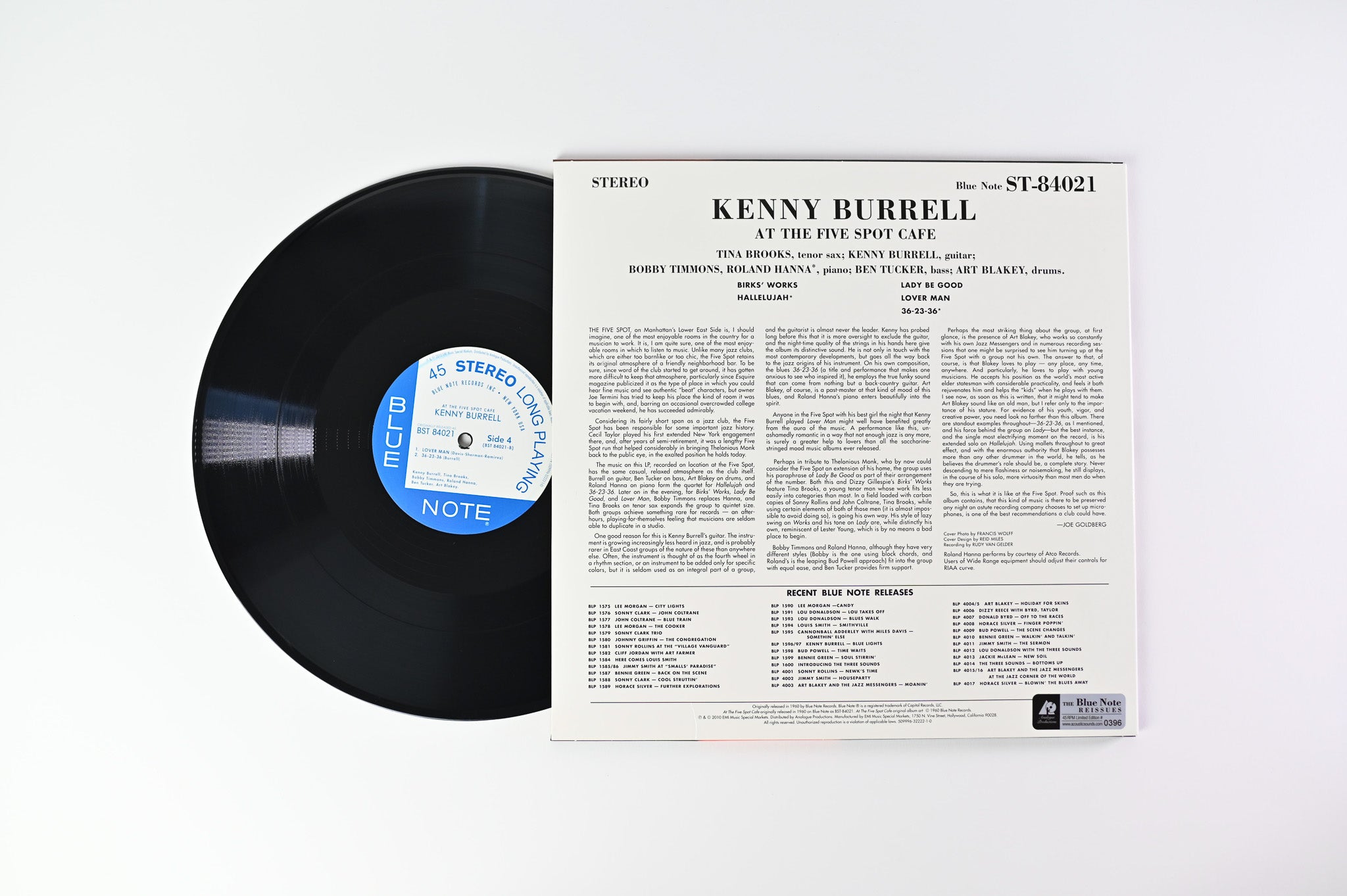 Kenny Burrell - On View At The Five Spot Cafe on Blue Note Analogue Productions Reissue Numbered 45 RPM